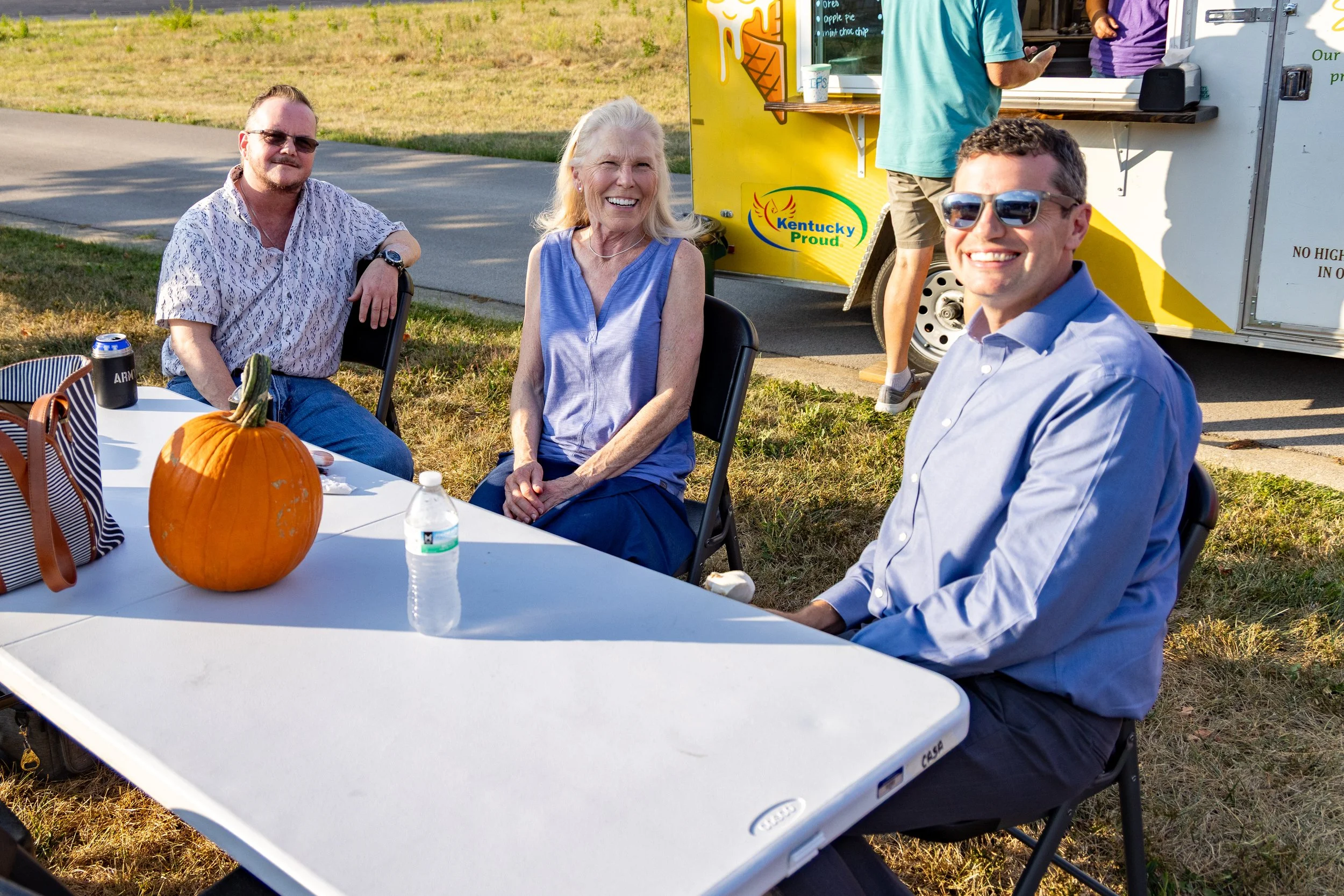 From left, CASA volunteers Nick Luddy and Jan Colbert and Fayette County Family Court Judge Ross Ewing.