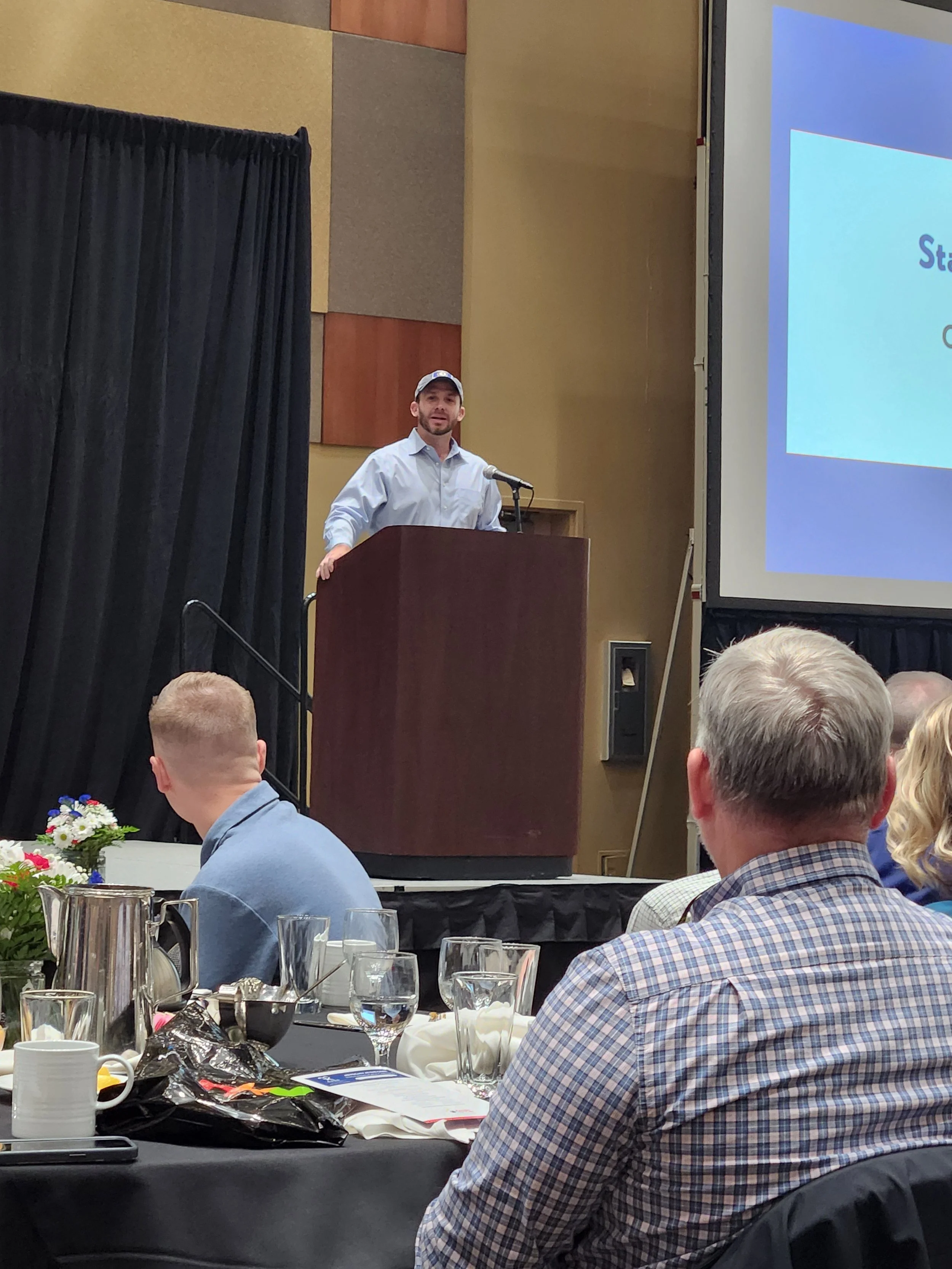 Kentucky Agriculture Commissioner and CASA of Lexington Board Member Jonathan Shell speaks at the 2025 KCN Conference.