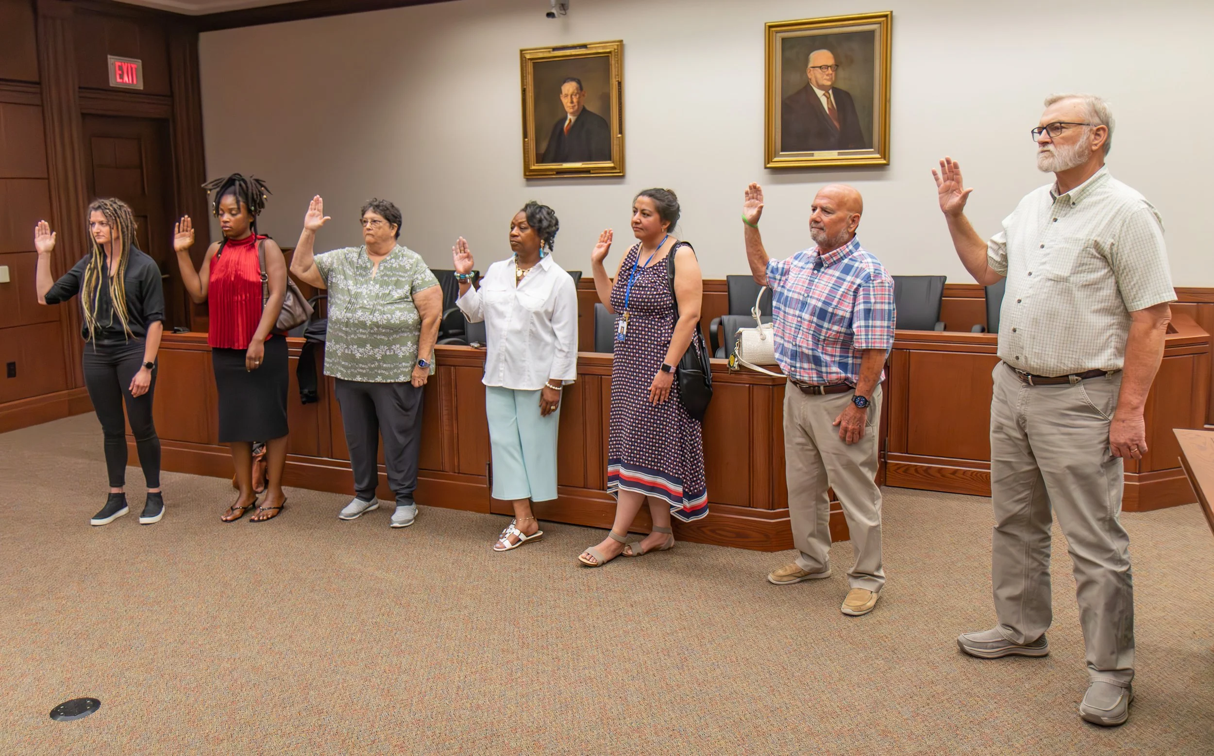 New CASA Volunteers are sworn in by Family Court Judge Tiffany Yahr.