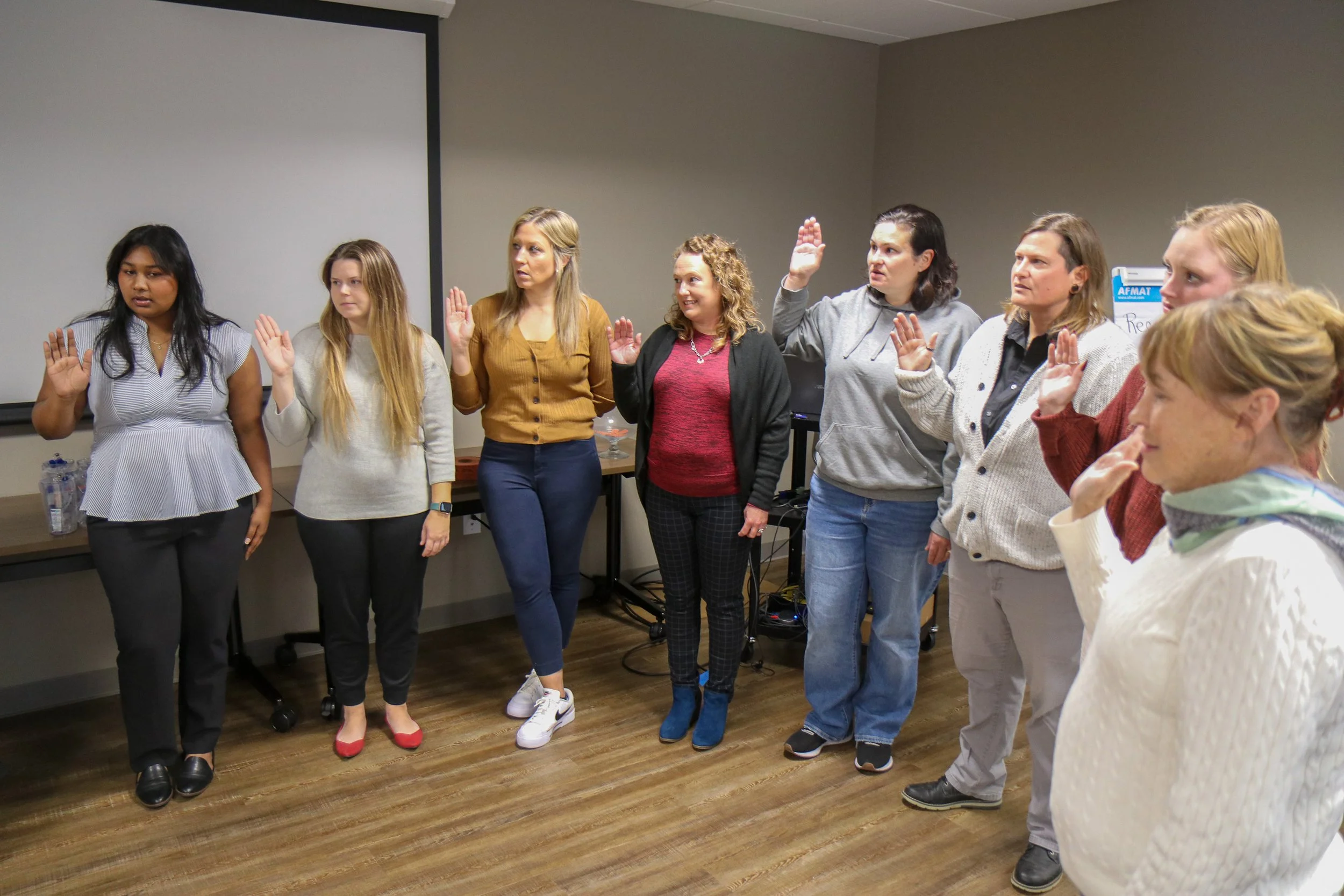 New CASA volunteers are sworn in at the CASA of Lexington office on Oct. 17. The newest class of CASA volunteers will serve children across the nonprofit’s seven-county service region.