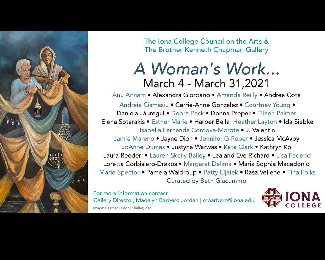 Our March exhibiting artist, Ratgrrl is also in:  A Woman&rsquo;s Work&hellip;
March 1- 31, 2021 
Curated By Beth Giacummo 

This exhibition features local, national, and international women working in various media celebrating 
all that is A Woman&r