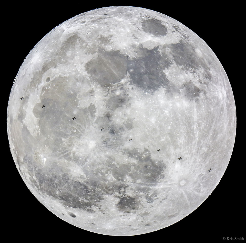 Supermoon and Space Station