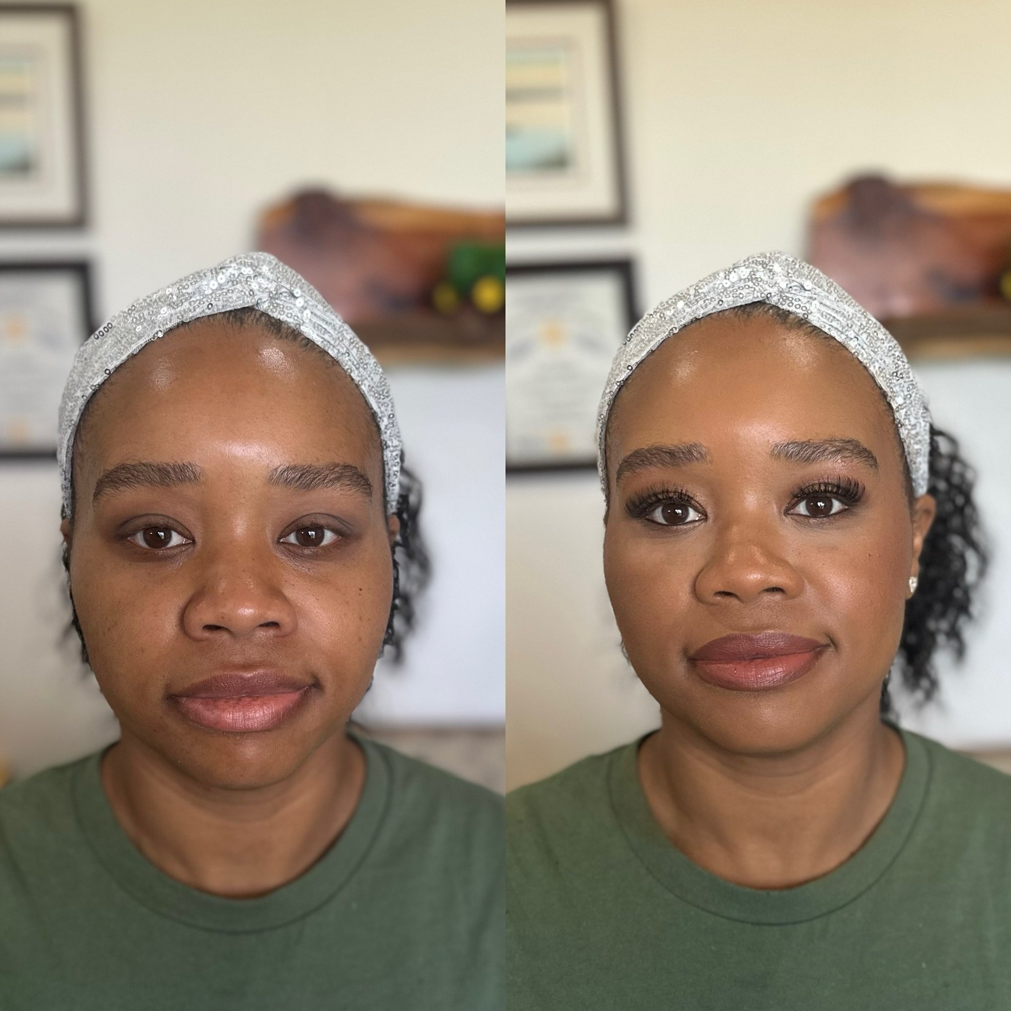 Before &amp; After from today&rsquo;s wedding ❤️ Loved her look, she had never worn false lashes but was open trying them.  At end she loved them and could barely feel them.