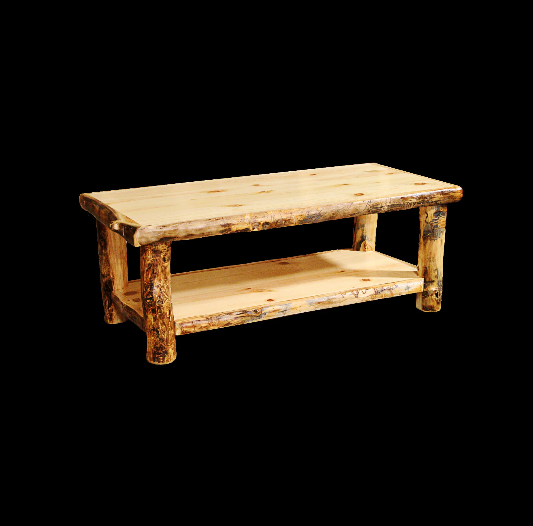 Aspen Home Coffee Table / Aspen Coffee Table Round - King Living - This aspen and pine log coffee table is a bit wider than the standard homestead coffee table to incorporate unique variations in each piece.