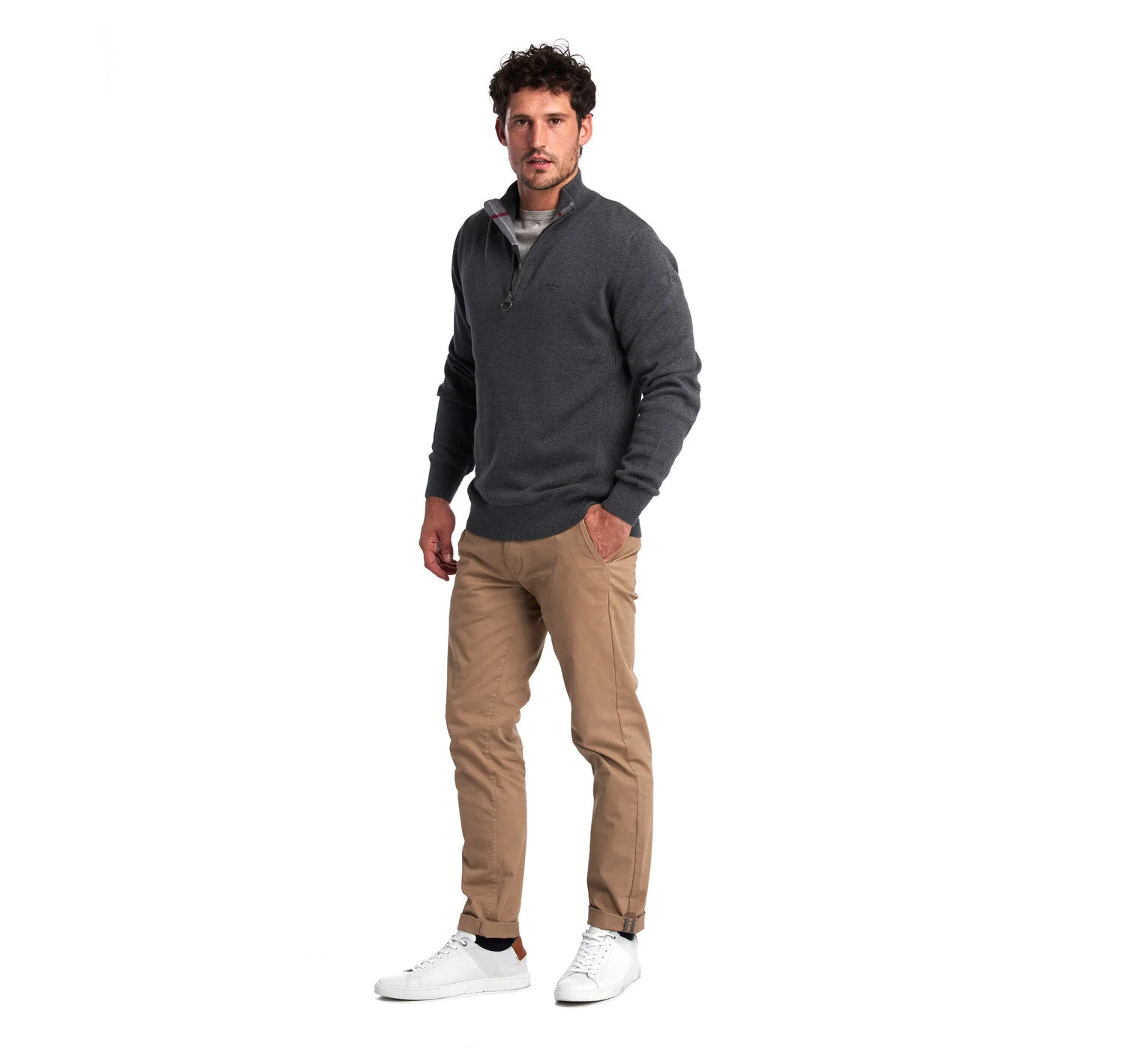 Barbour Mens Cotton Half Zip Sweater 