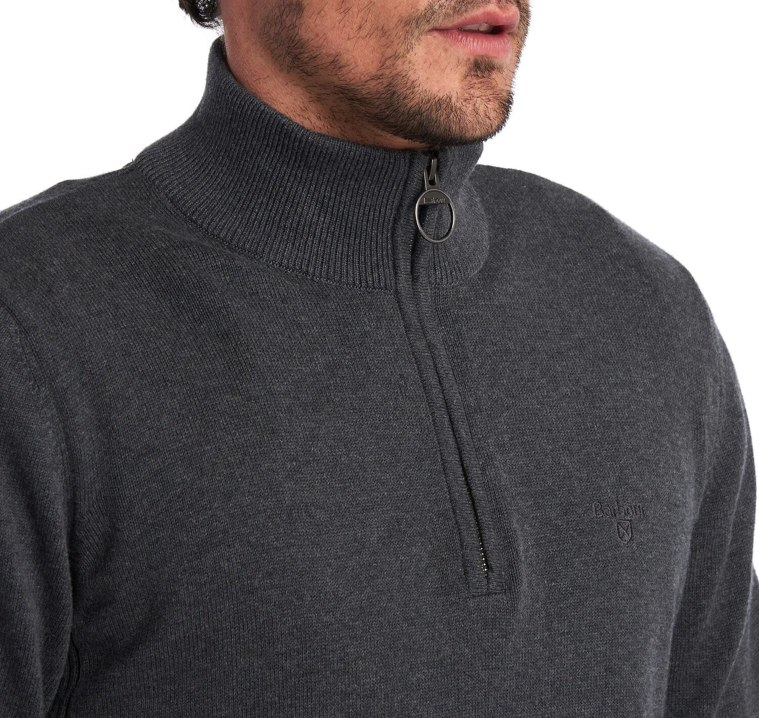 Barbour Mens Cotton Half Zip Sweater 