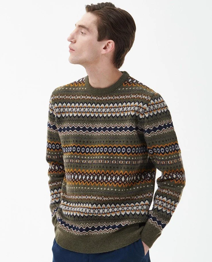 Fair Isle Barbour Crew Neck Jumper Mens Fair Isle Barbour Jumpers