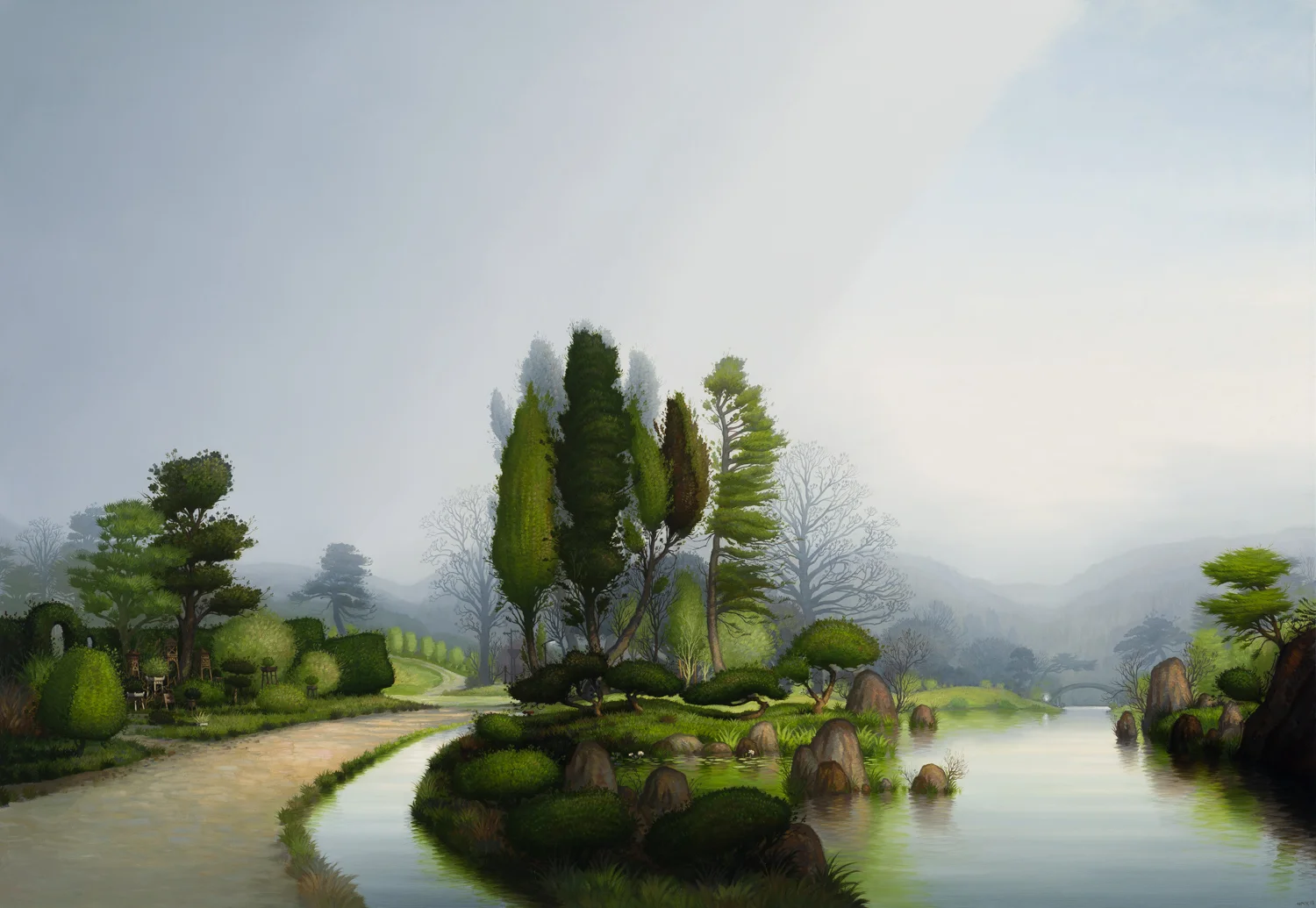 Within the Lotus Garden 137cm x 197cm