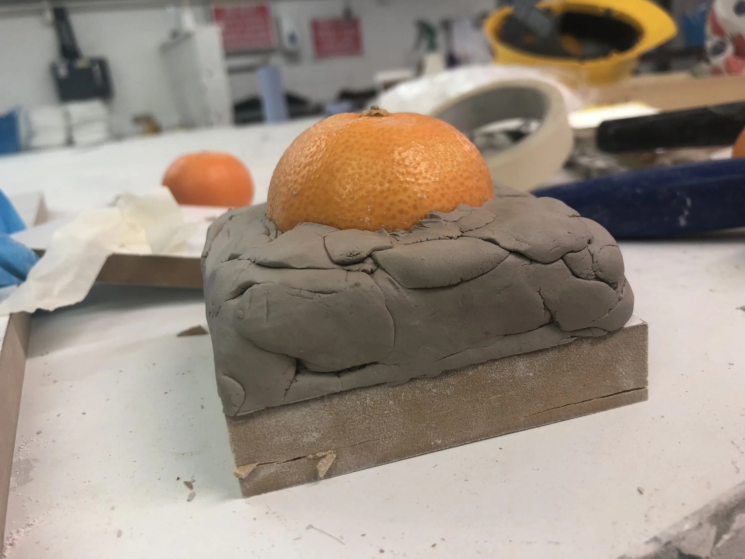 Building a high temperature mold of a clementine orange.