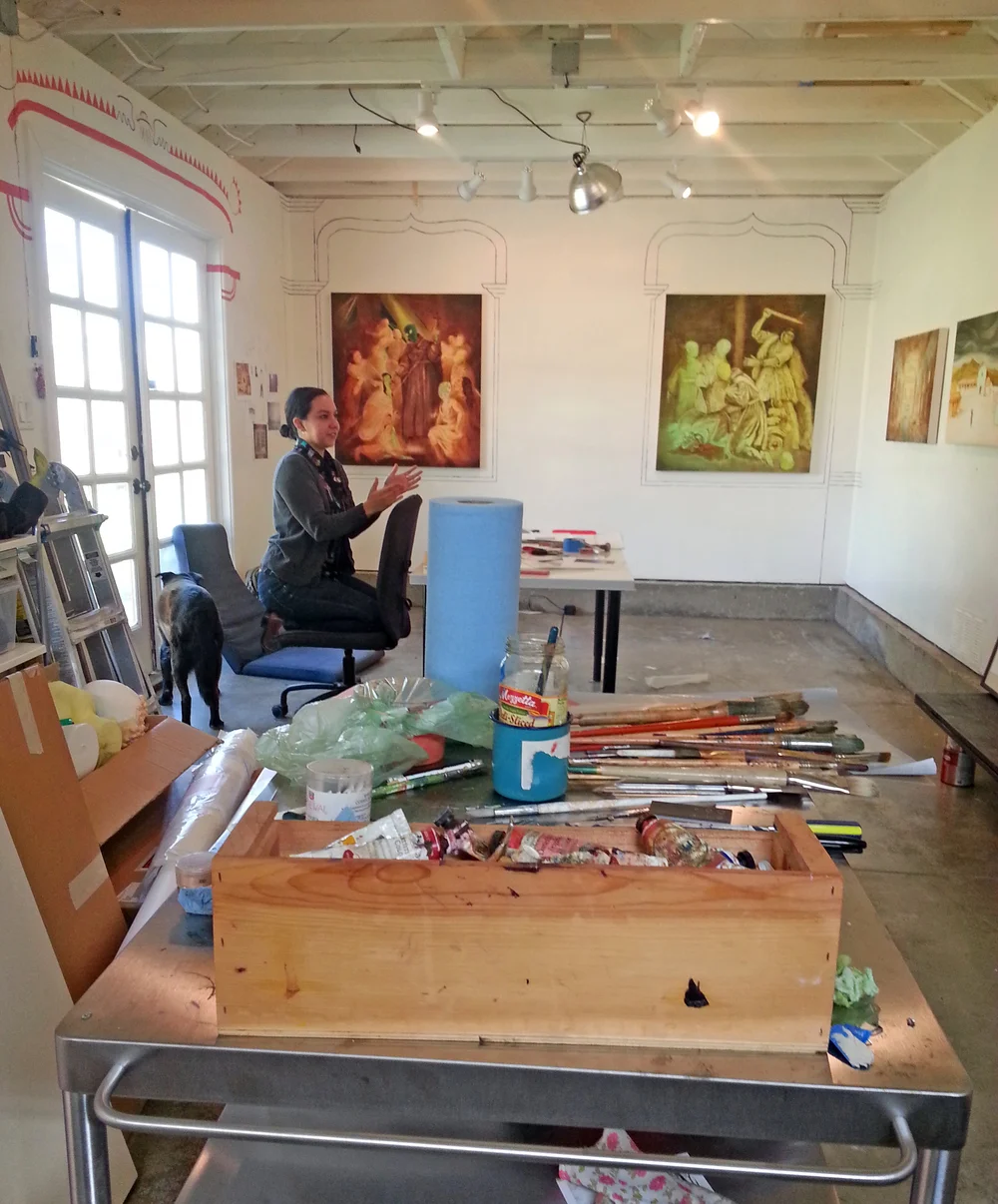 Visiting my painting pal, Katie Dorame