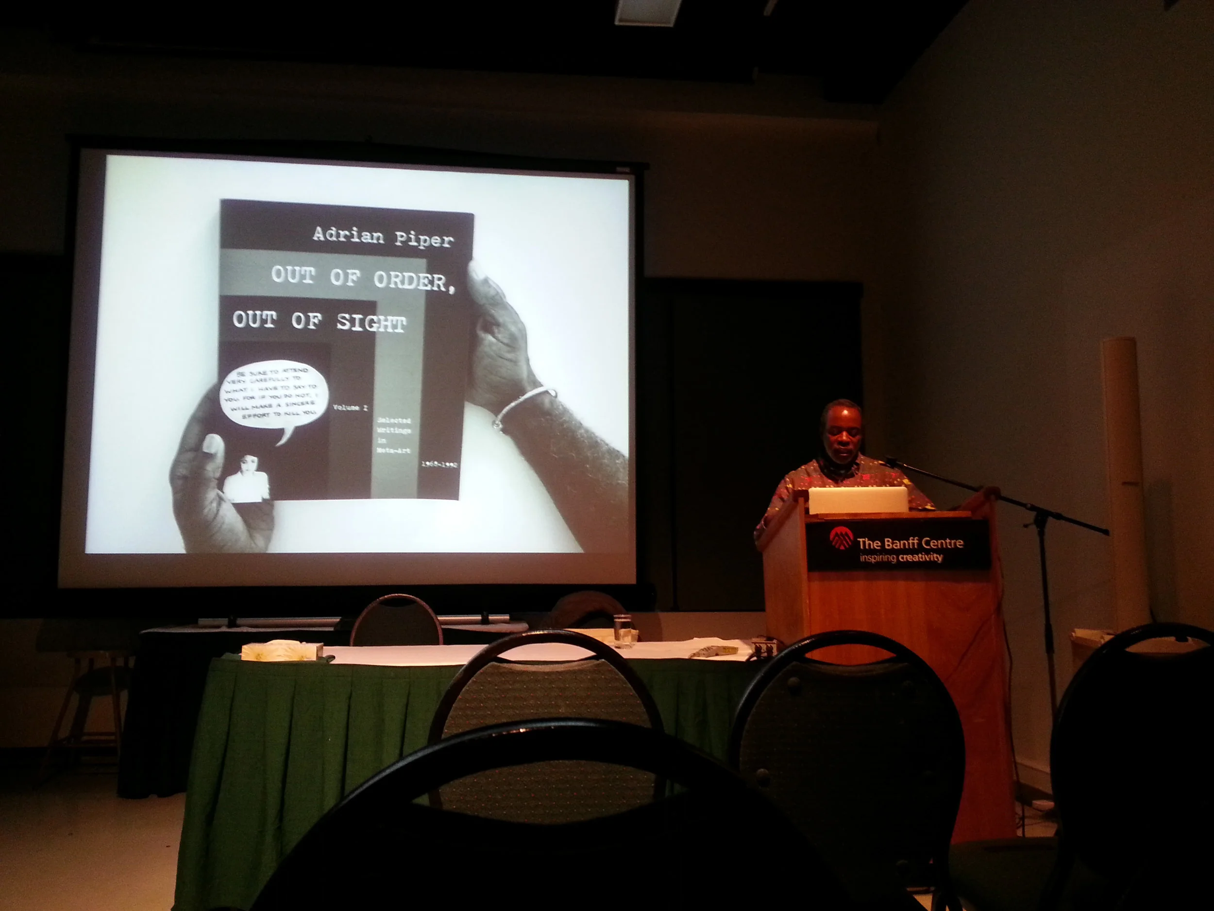 Arnold Joseph Kemp lecturing at the Banff Centre in Alberta, 2014