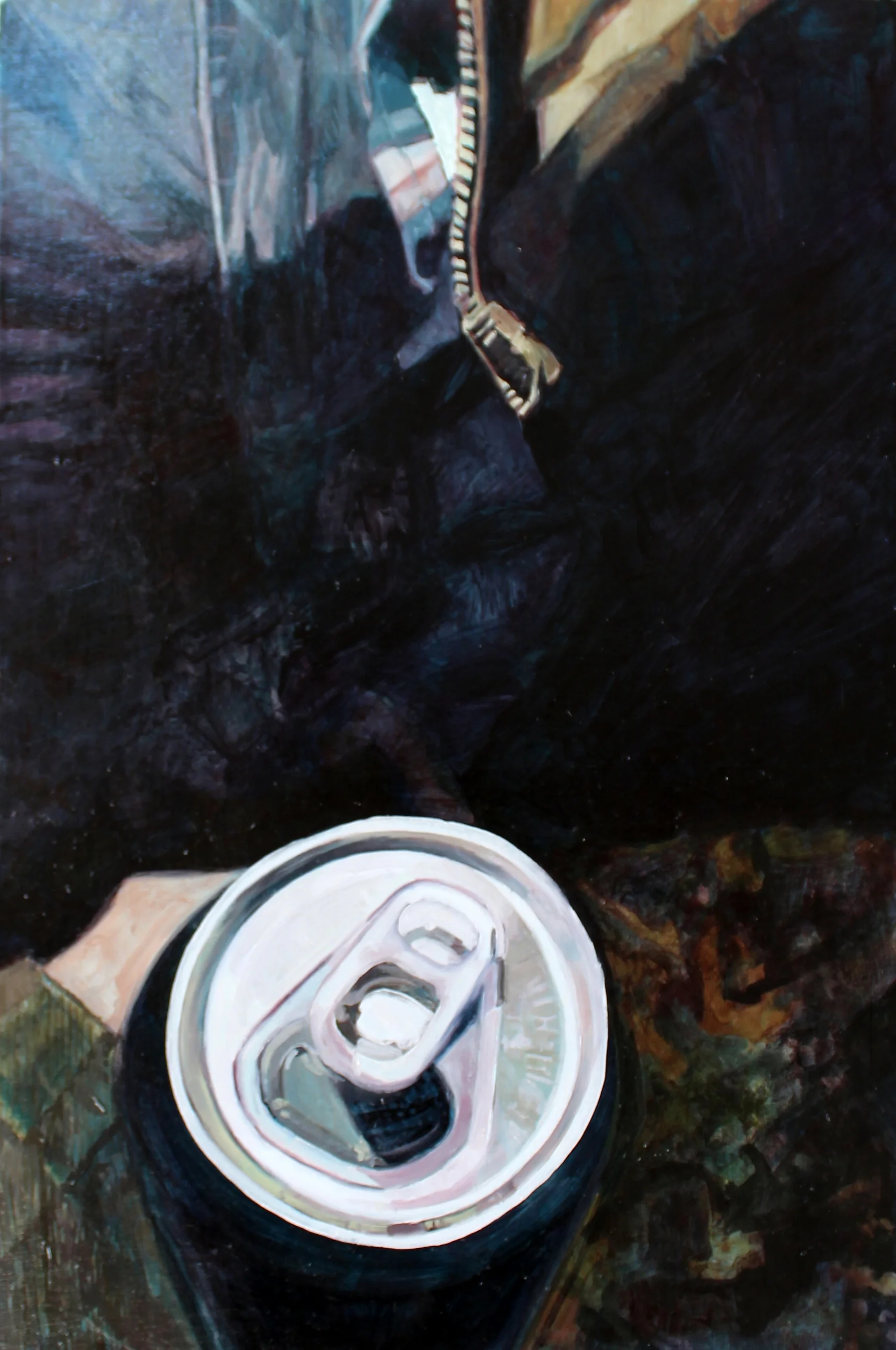 Back in Black (IPA in the winter), 2017, oil on canvas, 18" x 12" / 45 cm x 30 cm
