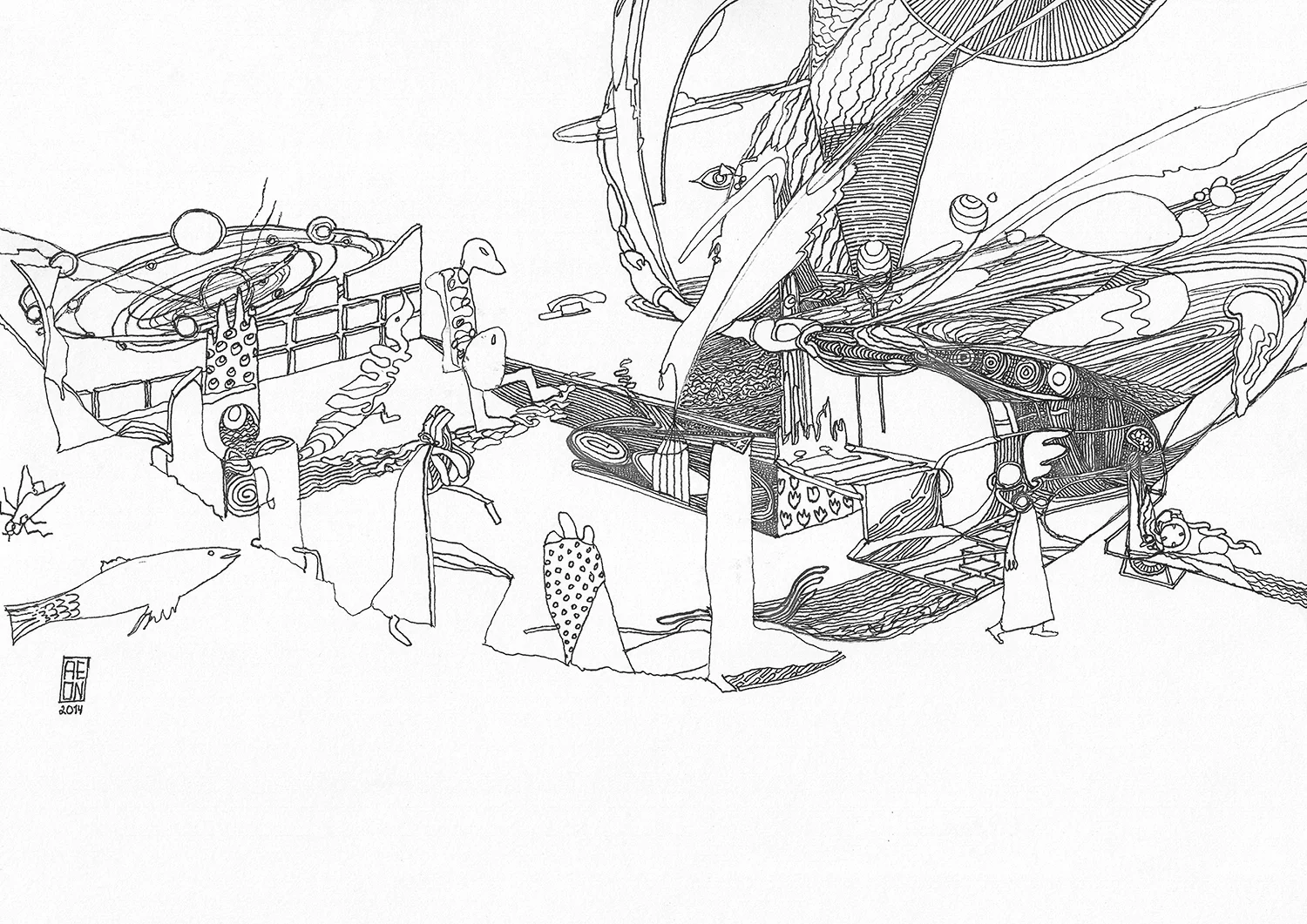 Last Supper
2014, Ink on paper —
29.7 × 21 cm / 11.7 × 8.27 in
