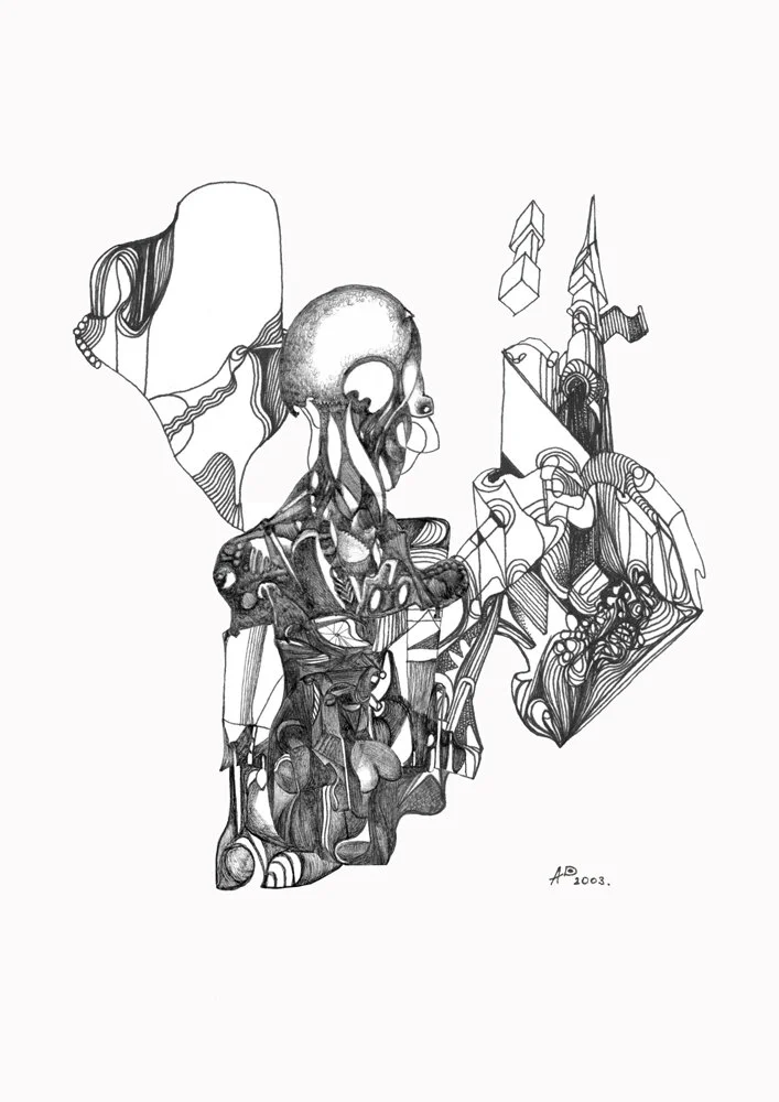 R-Unit (S)
2003, Black Ecco Fineliner on Paper —
A4.