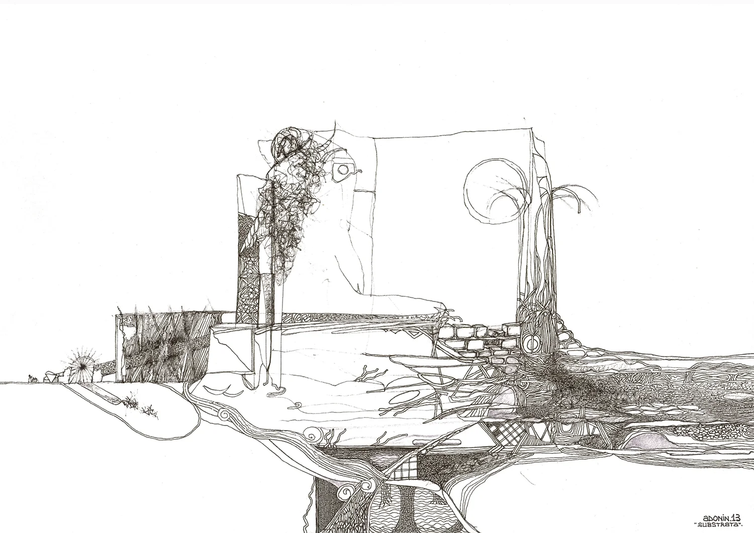 Mama-Substrata
2013, Ink and marker on paper —
29.7 × 21 cm / 11.7 × 8.27 in