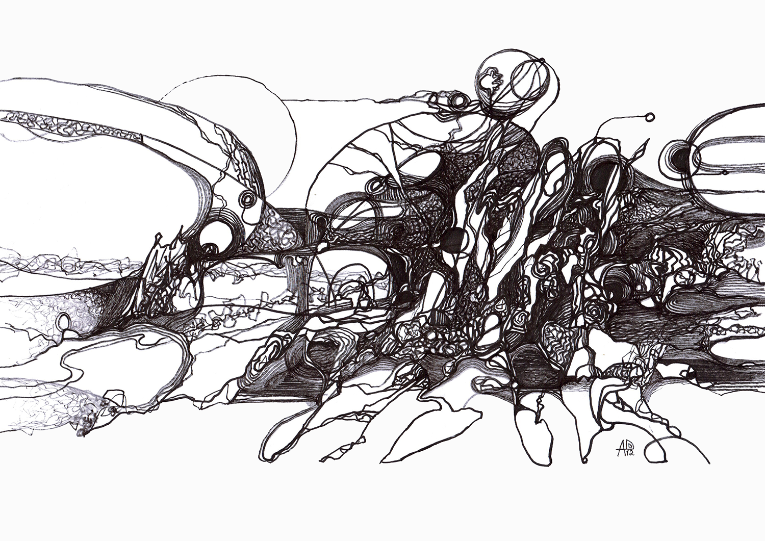 Cave Passage
2012, Ink and marker on paper —
29.7 x 21 cm / 11.7 x 8.27 in