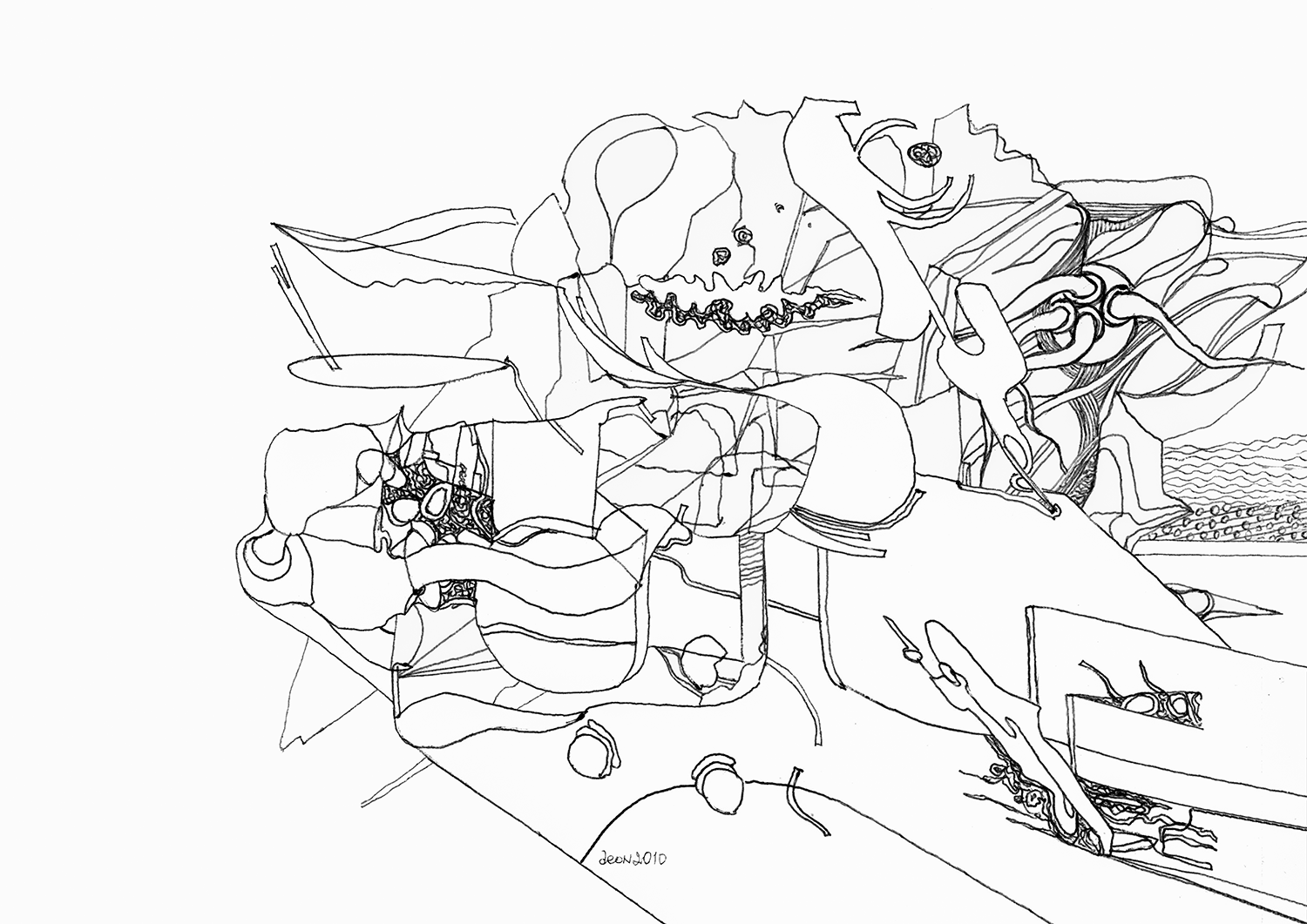 Merging Worlds
2010, Black ink on paper —
29.7 x 21 cm / 11.7 x 8.27 in