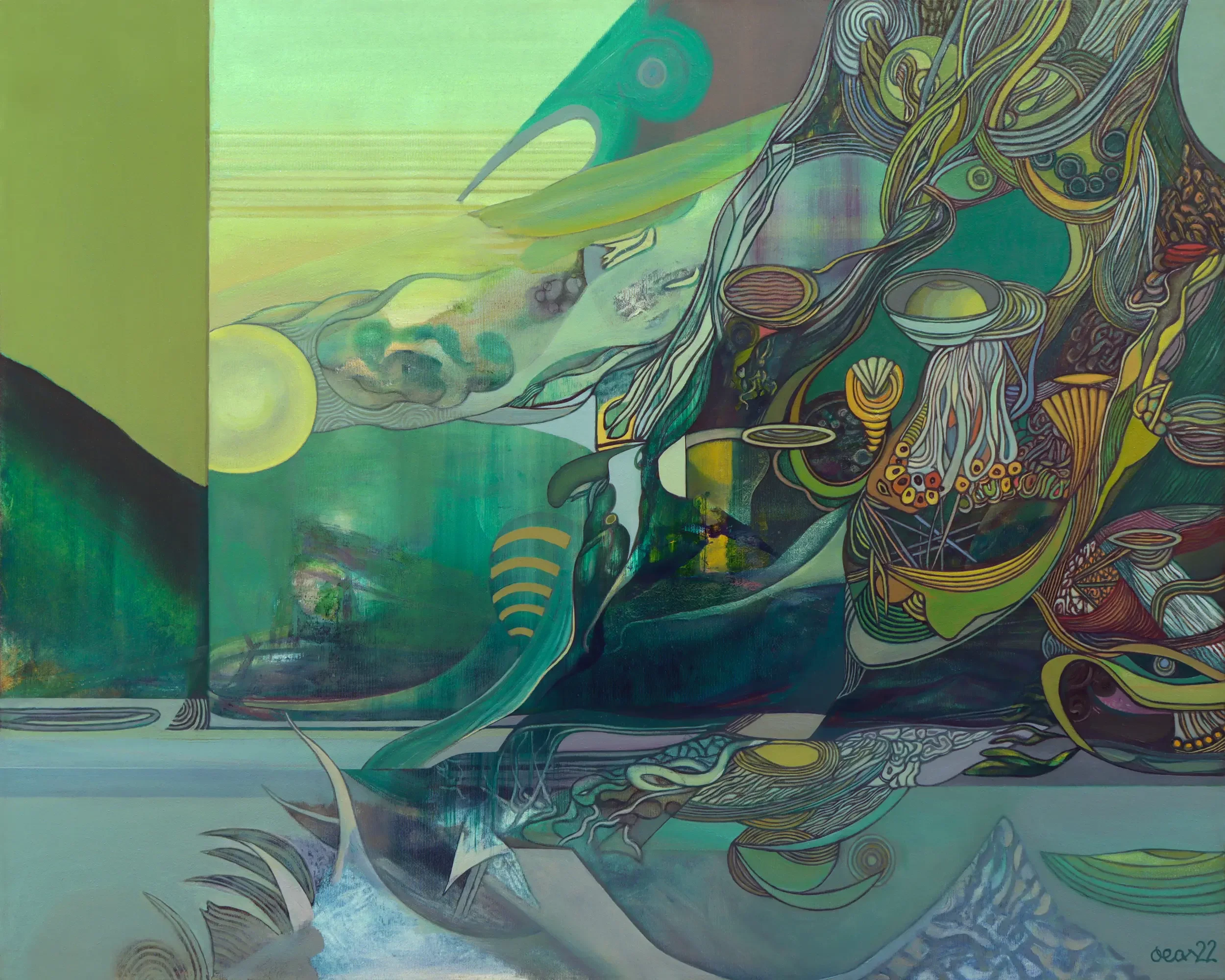 In the Misty Lands
2022, Oil on canvas,
mounted on a wooden stretcher frame —
100 x 80 cm / 39.4 x 31.5 in