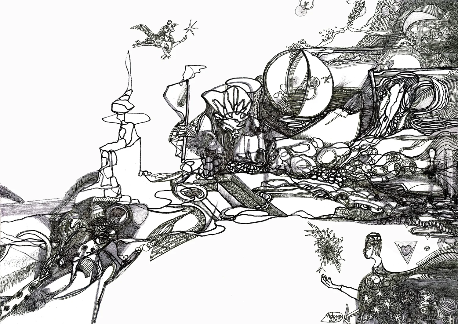 Prana
2013, Ink and marker on paper —
29.7 × 21 cm / 11.7 × 8.27 in