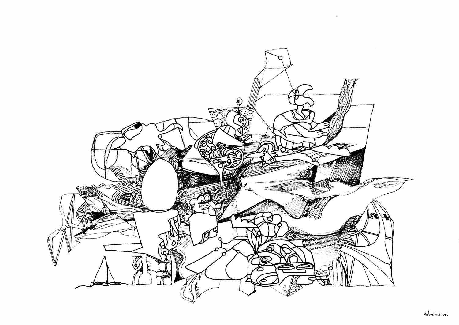 Another Life
2006, Black ink on paper —
29.7 x 21 cm / 11.7 x 8.27 in