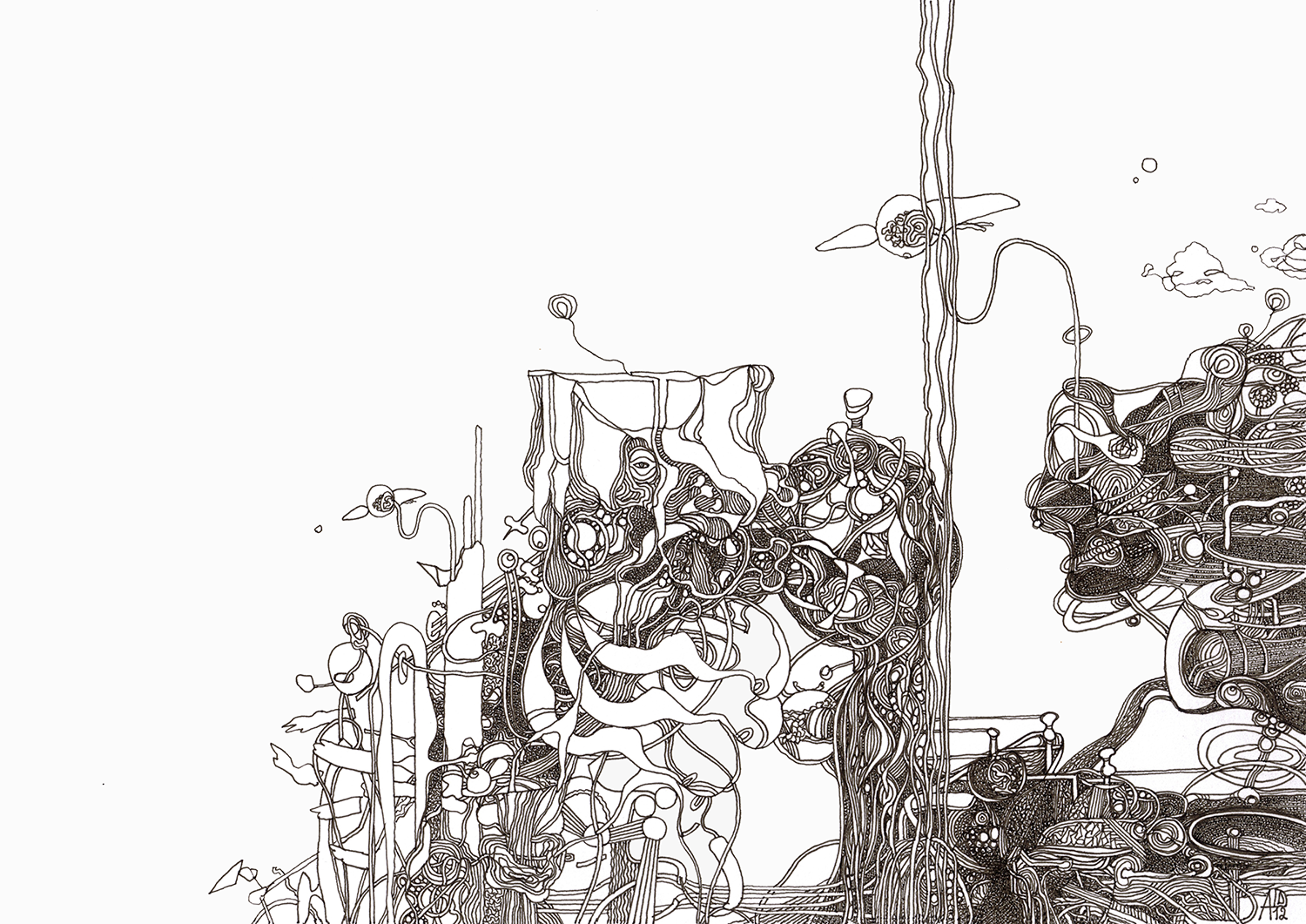 Objects in a State of Consciousness
2012, Ink and marker on paper —
29.7 x 21 cm / 11.7 x 8.27 in