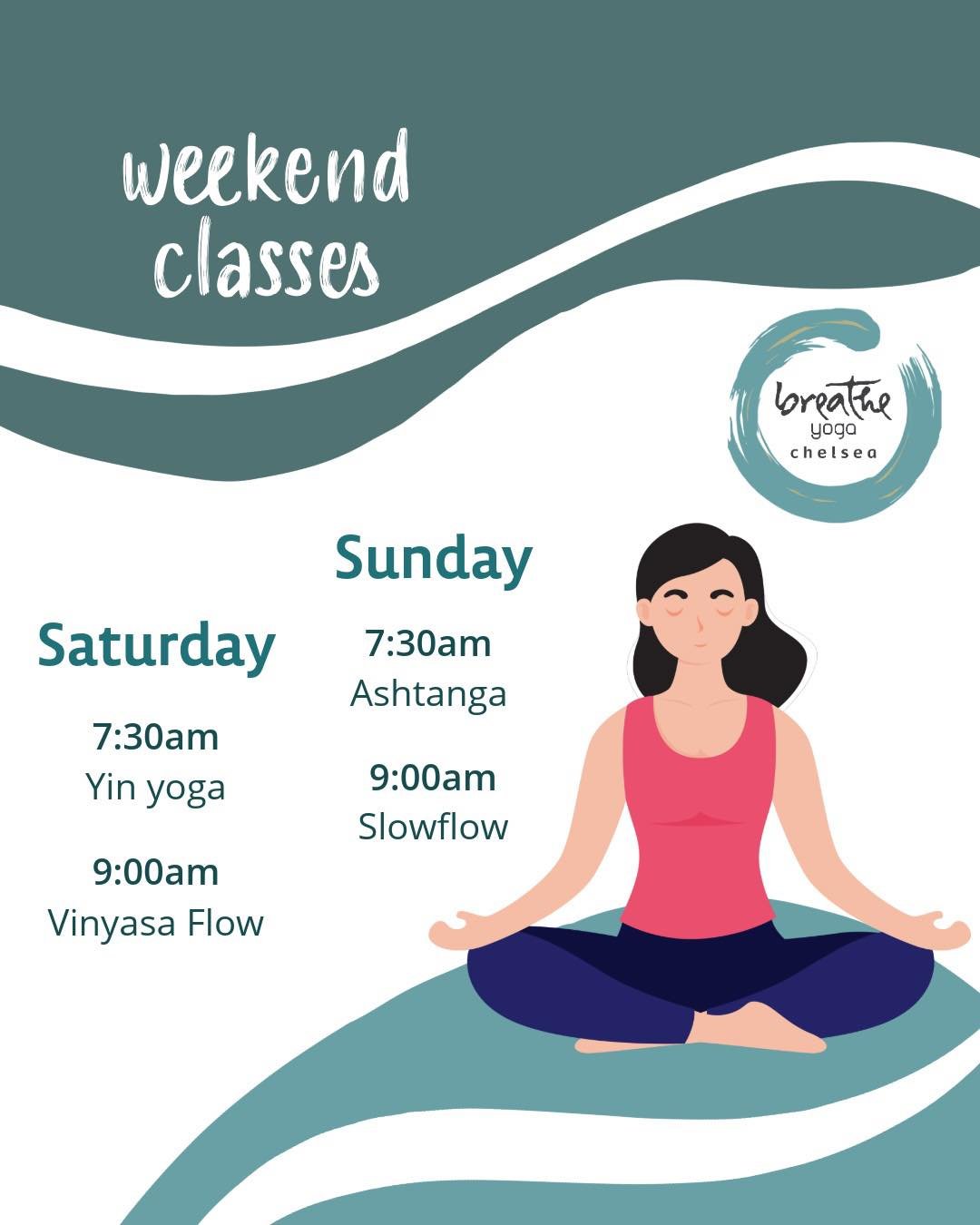 Start your weekend mornings centered.
Join us for yoga practices to help you settle into your body, calm your mind, and begin your day with intention.

✨Saturday✨: Yin &amp; Vinyasa &mdash; find stillness and strength
✨Sunday✨: Ashtanga &amp; Slowflo