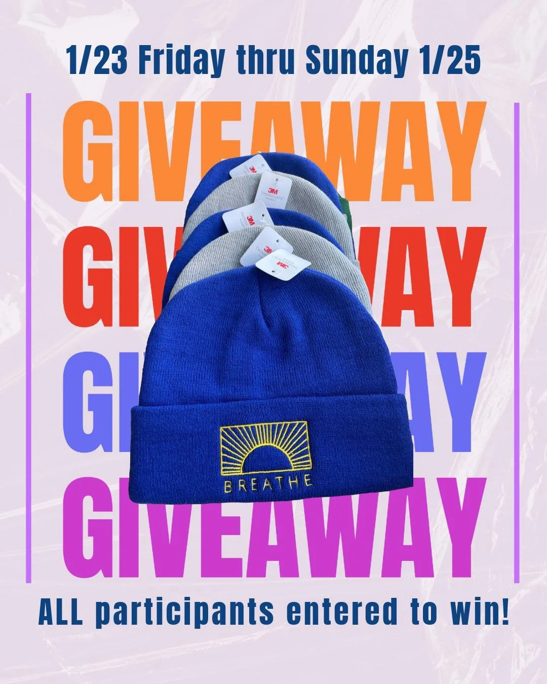 🙌 The Weekend Beanie Giveaway 🙌

Cold weekend? ❄️ We&rsquo;ve got you!

Take class with us 1/23-1/25 and you'll be entered to win a FREE Breathe beanie.
1 winner per class.

✨Friday - 8:30am Ashtanga
✨Saturday - 7:30am Yin yoga | 9:00am Vinyasa Flo