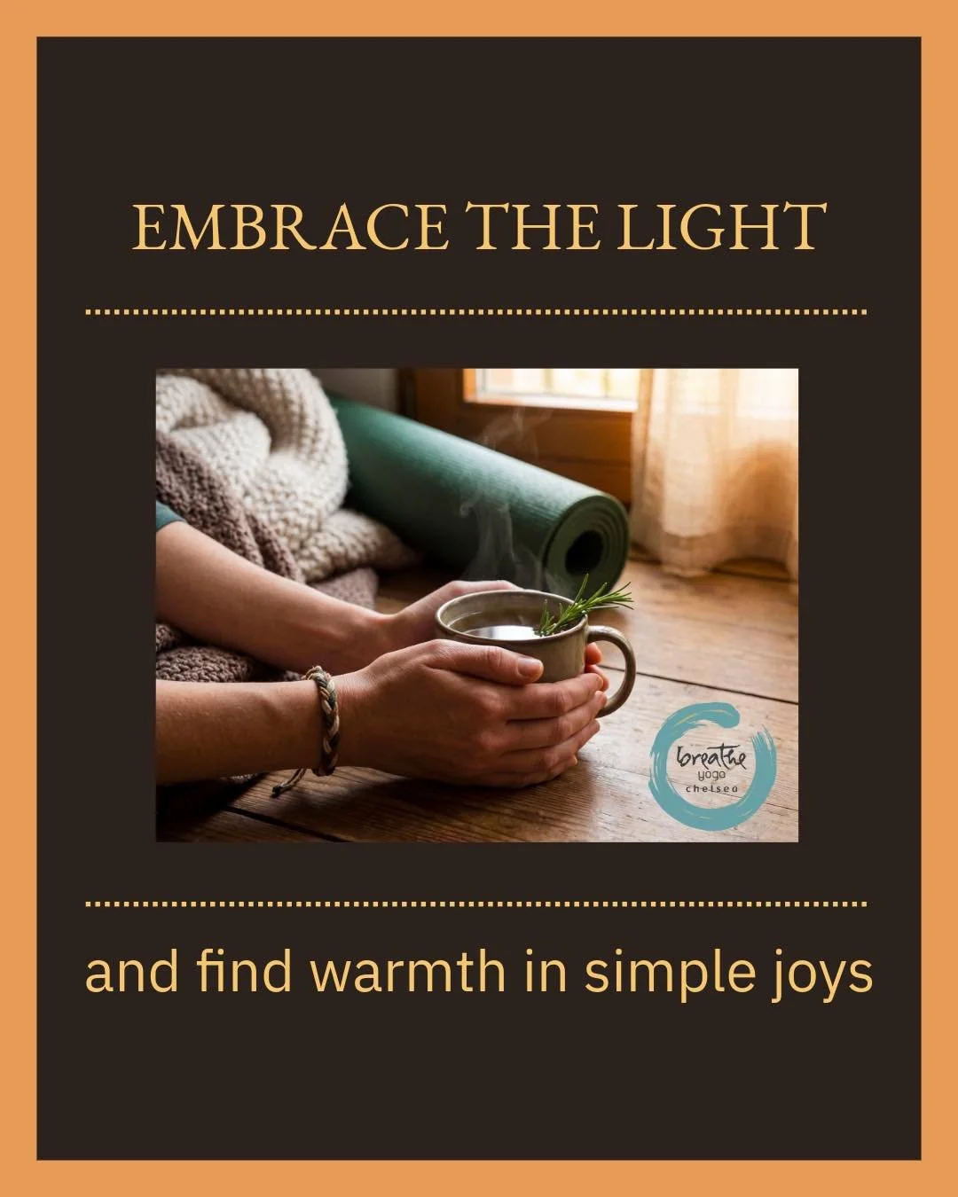 There was beautiful sunshine on this cold day.  Celebrate the light and snuggle in.
Join us on the mat tomorrow. We got this! 🧘&zwj;♂️🧘&zwj;♀️☕️🔥