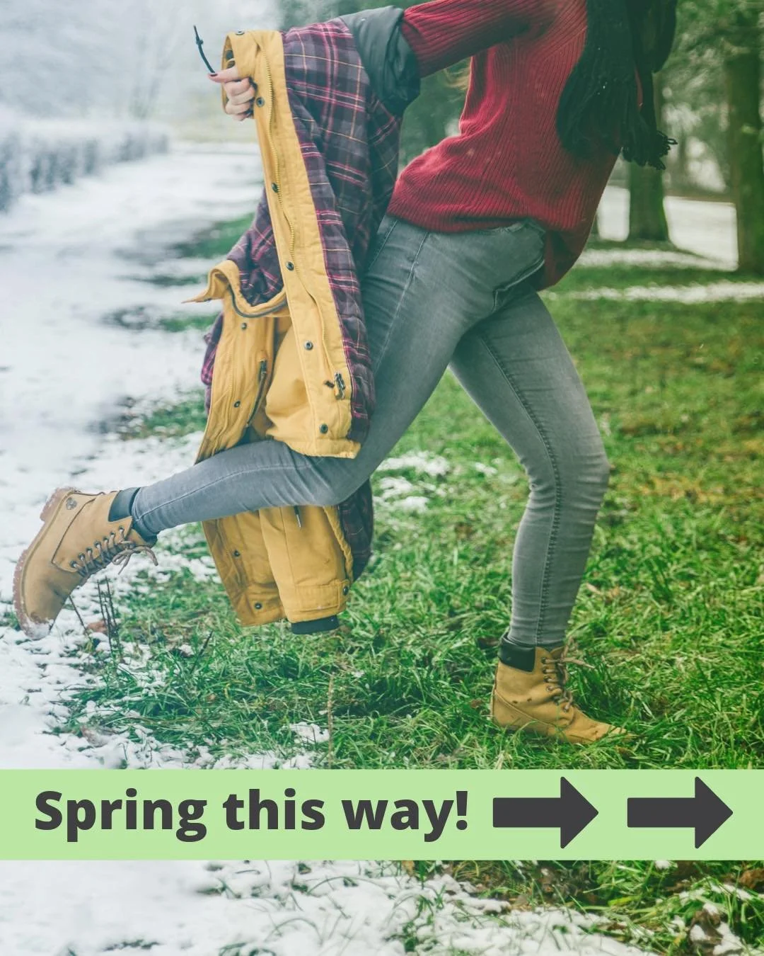 Spring this way! 🌿 The week leading up to spring is here. Spring arrives Friday - keep breathing, take it one moment at a time, and trust that brighter (and warmer) days are ahead! 
Whatever the weather may be, join us for class to center and ground