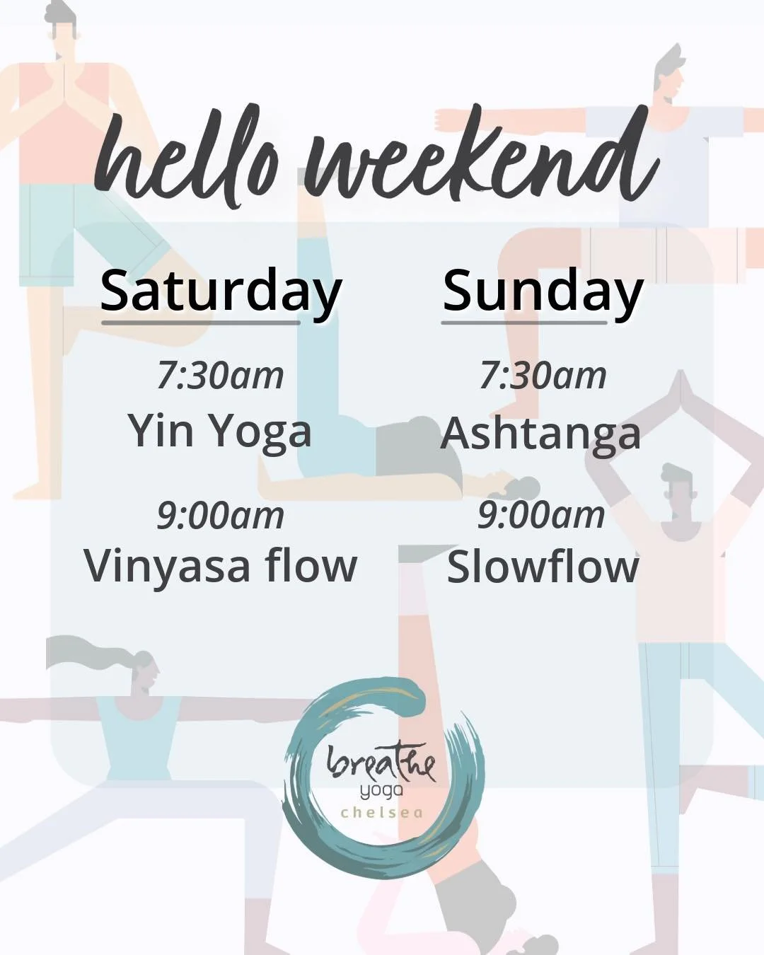 The weekend is here!

Settle in, move with intention, and stay warm from the inside out.

In town for Spring Break? Practice with us in the studio.
On the go? We&rsquo;re right there with you on Zoom.

Join us! ☀️