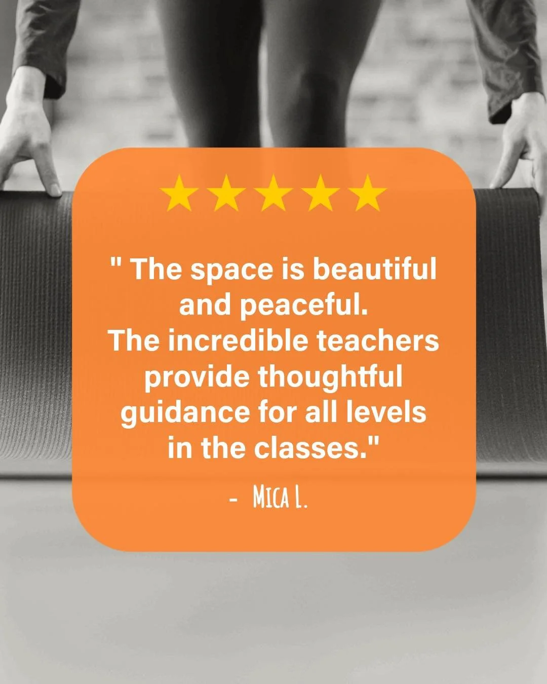 🌟 Breathe Reviews

"The space is beautiful and peaceful. The incredible teachers provide thoughtful guidance for all levels in the classes." - Mica L.

Whether you're stepping onto the mat for the first time or have been practicing for yea