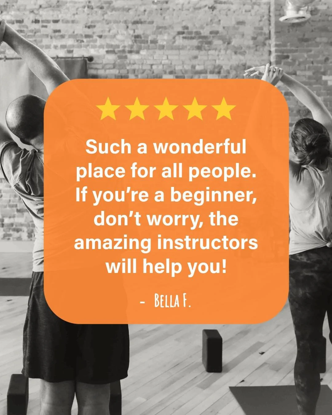 🌟 Breathe Reviews

"Such a wonderful place for all people. If you're a beginner, don't worry, the amazing instructors will help you!" &mdash; Bella F.

We love creating a welcoming space where everyone feels comfortable, whether it's your 