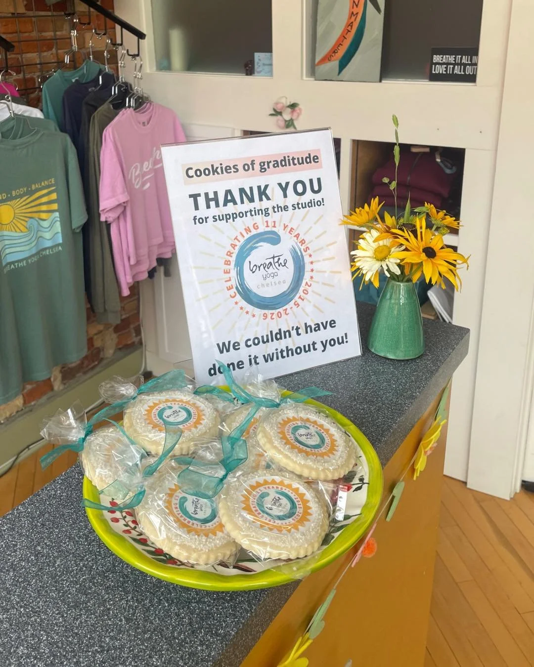 Come in for class, leave with a cookie 😊

We're so grateful for each of you who continues to support what we do at Breathe! Our instructors, our students, and this incredible community are what make the studio such a special place.

This week, every