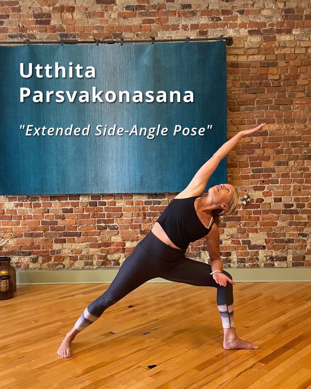 Utthita Parsvakonasana | Extended Side Angle Pose

A steady, energizing pose that strengthens the legs and core while opening the hips, inner thighs, and side body.

Tips:
&bull; Keep the front knee aligned over the ankle.
&bull; Ground through the o