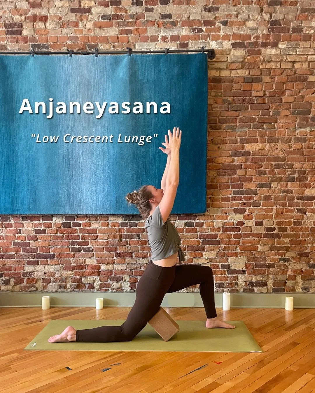 Anjaneyasana | Low Crescent Lunge

A grounding, hip-opening pose that stretches the front of the hips and thighs while building strength and stability through the legs.

Tips:
&bull; Keep the front knee aligned over the ankle.
&bull; Pad the back kne