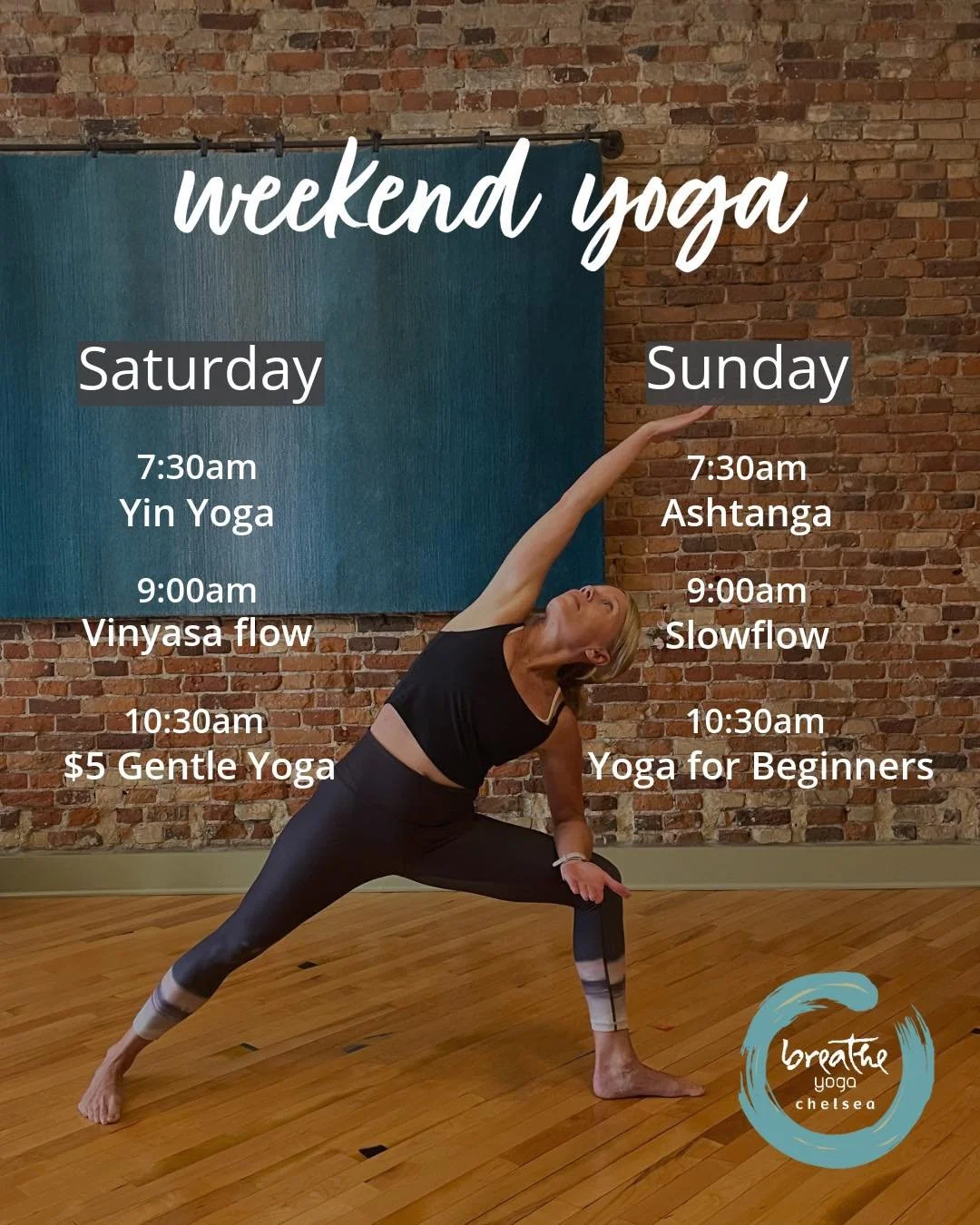 🍂 Your Weekend at Breathe Yoga Chelsea

As the trees continue to release their leaves, we&rsquo;re wrapping up our exploration of Aparigraha: non-grasping and the practice of letting go.

🧘 Saturday &amp; Sunday
Make time for yourself with yoga thr