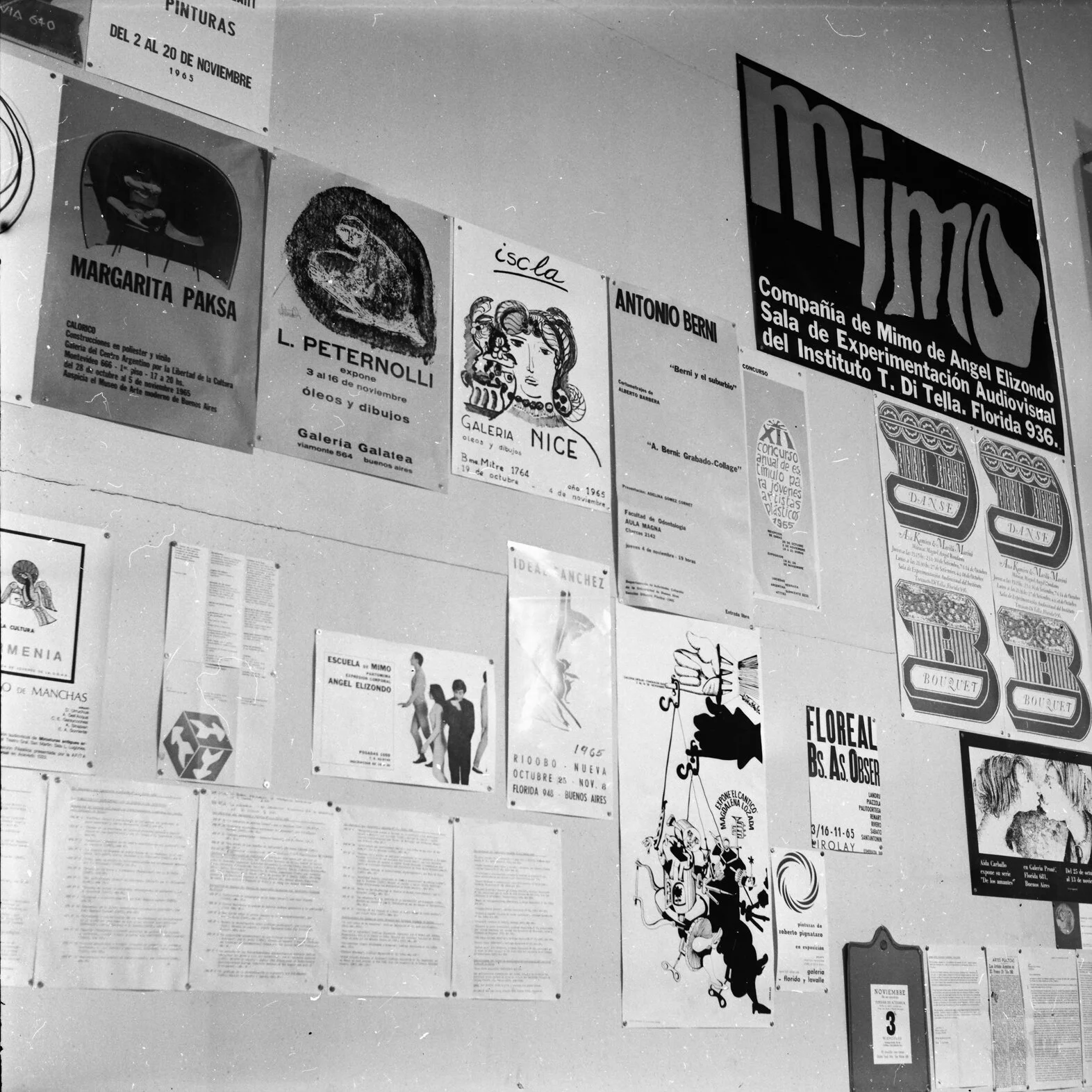  1965. Billboard advertising at Instituto Di Tella for Pignataro’s 1965/67 exhibition at Galería Florida y Lavalle. Photo by Roberto L. Pignataro. © All rights reserved. 