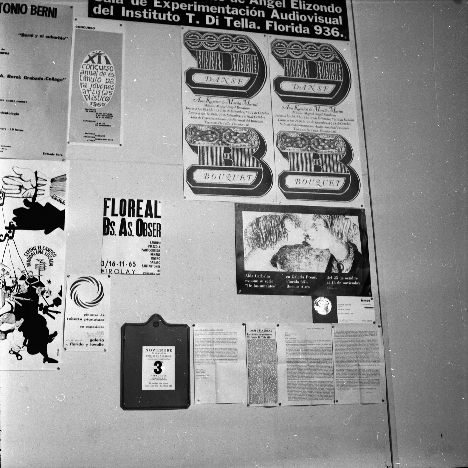  1965. Billboard advertising at Instituto Di Tella for Pignataro’s 1965/67 exhibition at Galería Florida y Lavalle. Photo by Roberto L. Pignataro. © All rights reserved. 