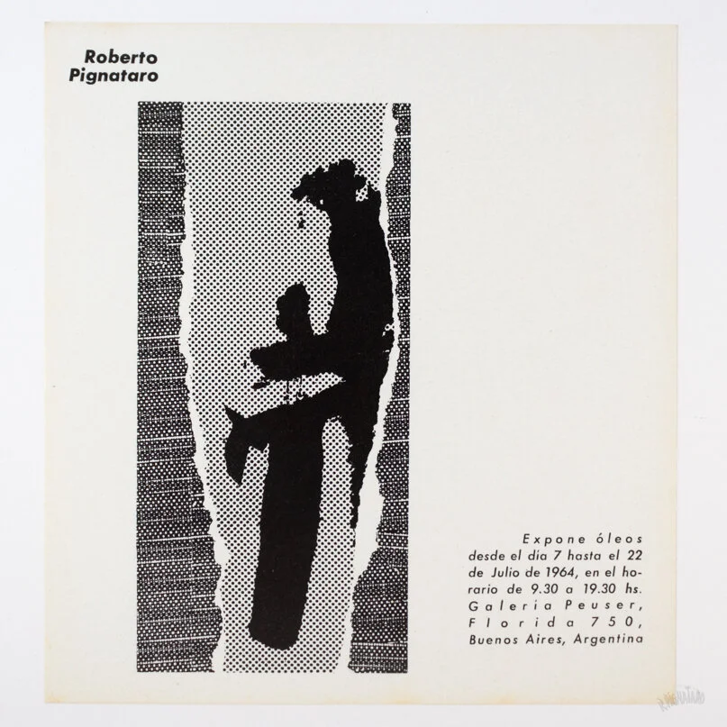  Exhibition pamphlet. Designed by Roberto L. Pignataro for his July 1964 Exhibition at Salón J. Peuser in Buenos Aires, AR. © All rights reserved. 