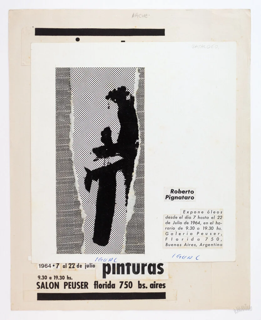 Exhibition pamphlet (draft). Designed by Roberto L. Pignataro for his July 1964 Exhibition at Salón J. Peuser in Buenos Aires, AR. © All rights reserved. 