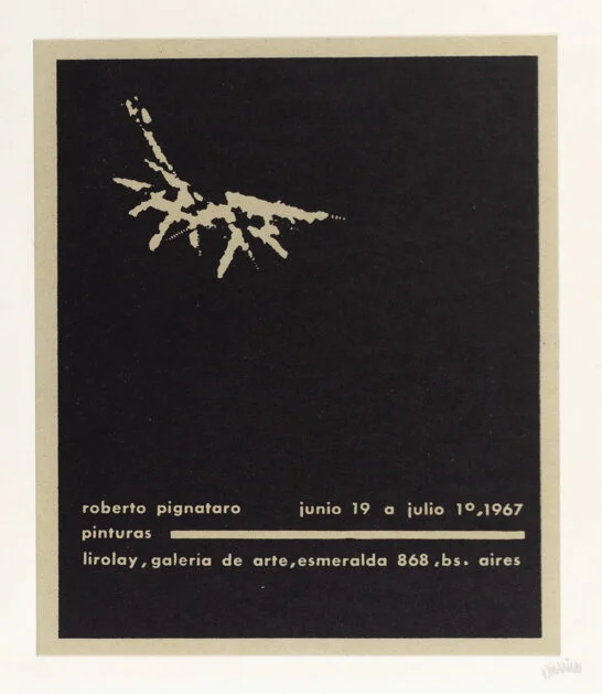 Exhibition pamphlet. Designed by Roberto L. Pignataro for his 1967 Exhibition at Galería Lirolay in Buenos Aires, AR. © All rights reserved. 