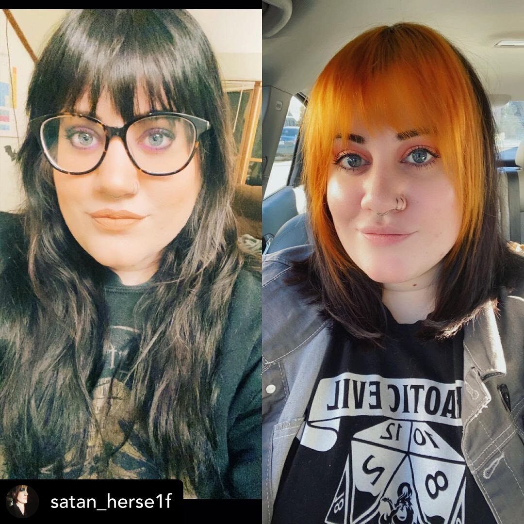 Posted @withregram &bull; @satan_herse1f So I forgot to take a before for my hair cut, so this is from November so my hair had grown since then, but I got SO MUCH HAIR CUT OFF!!! It feels amazing and so healthy. Thanks @hairalchemybymaris for the cho