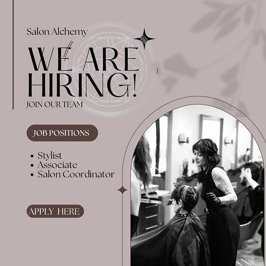 We are hiring for all positions 🖤🤍🖤

Apply through the link tree in bio
&bull;
&bull;
&bull;
#raleighsalon #jobopening #applynow #linkinbio #openings #stylist #hairstylist #raleighhair #raleighbeauty
