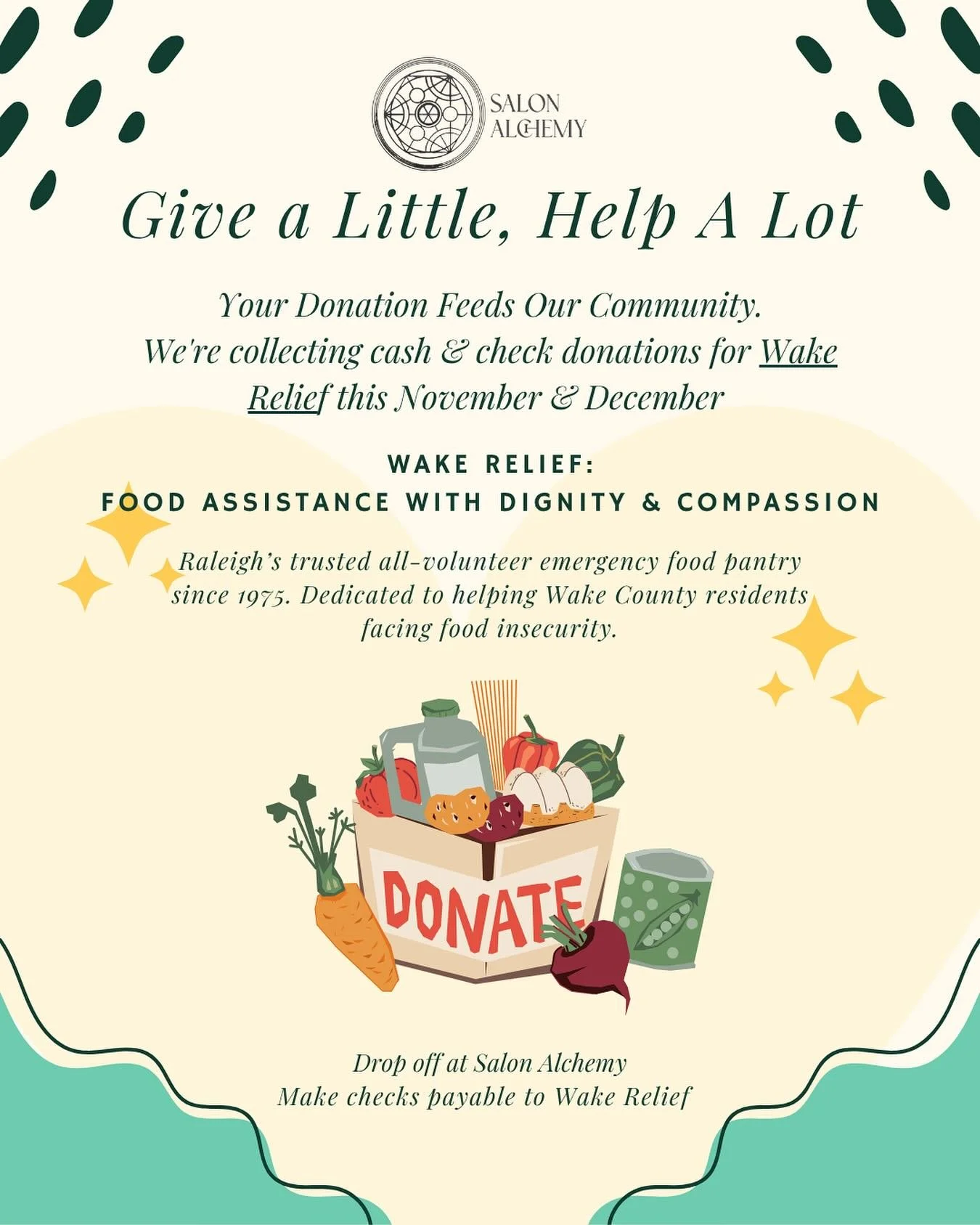 Hello everyone! We currently accepting donations to help with Wake Relief all through November until the end of December. We would greatly appreciate if anyone is able to bring donations to help for the cause. :)
#raleighhairsalon #raleighhairstylist