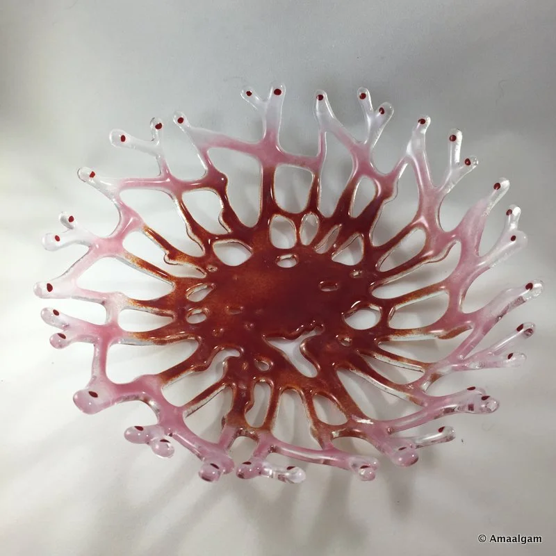 Coral Bowl--Deep Red/Pink