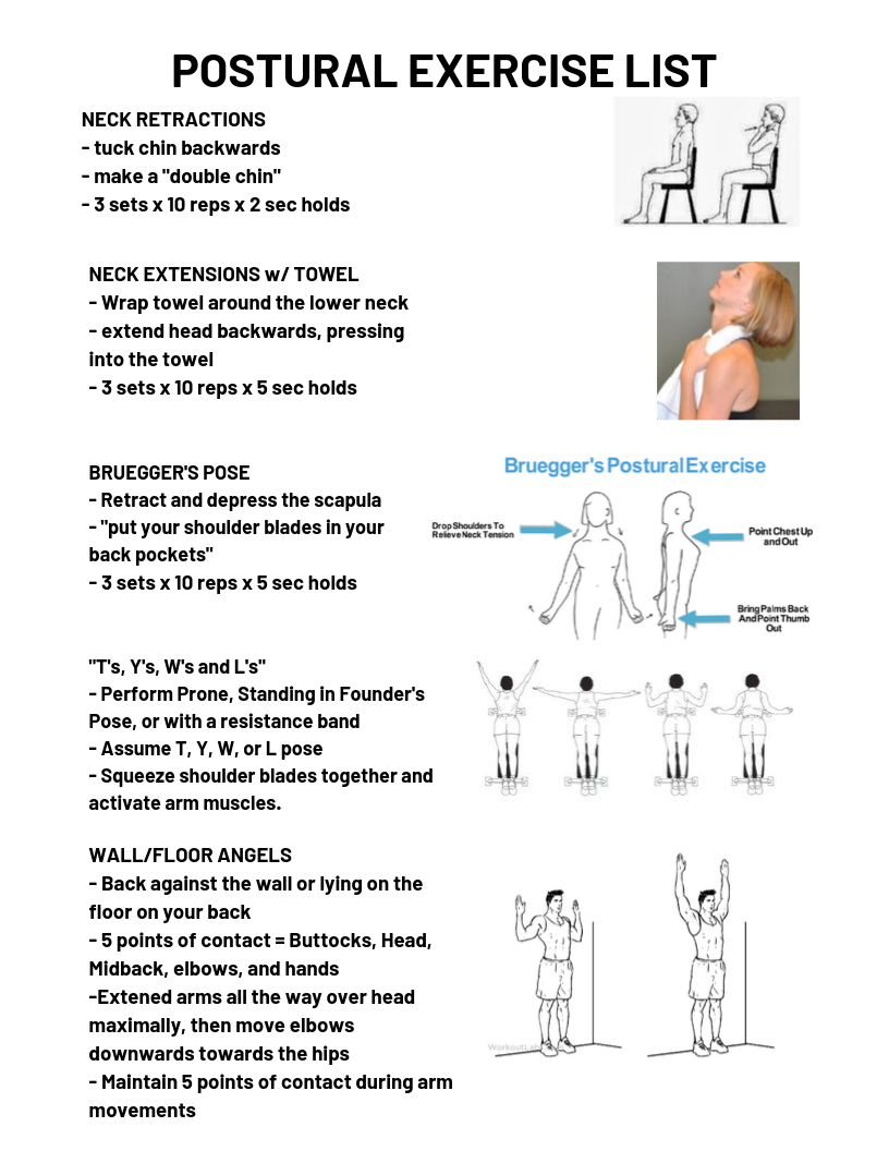 POSTURAL EXERCISE SHEET Dr Quon
