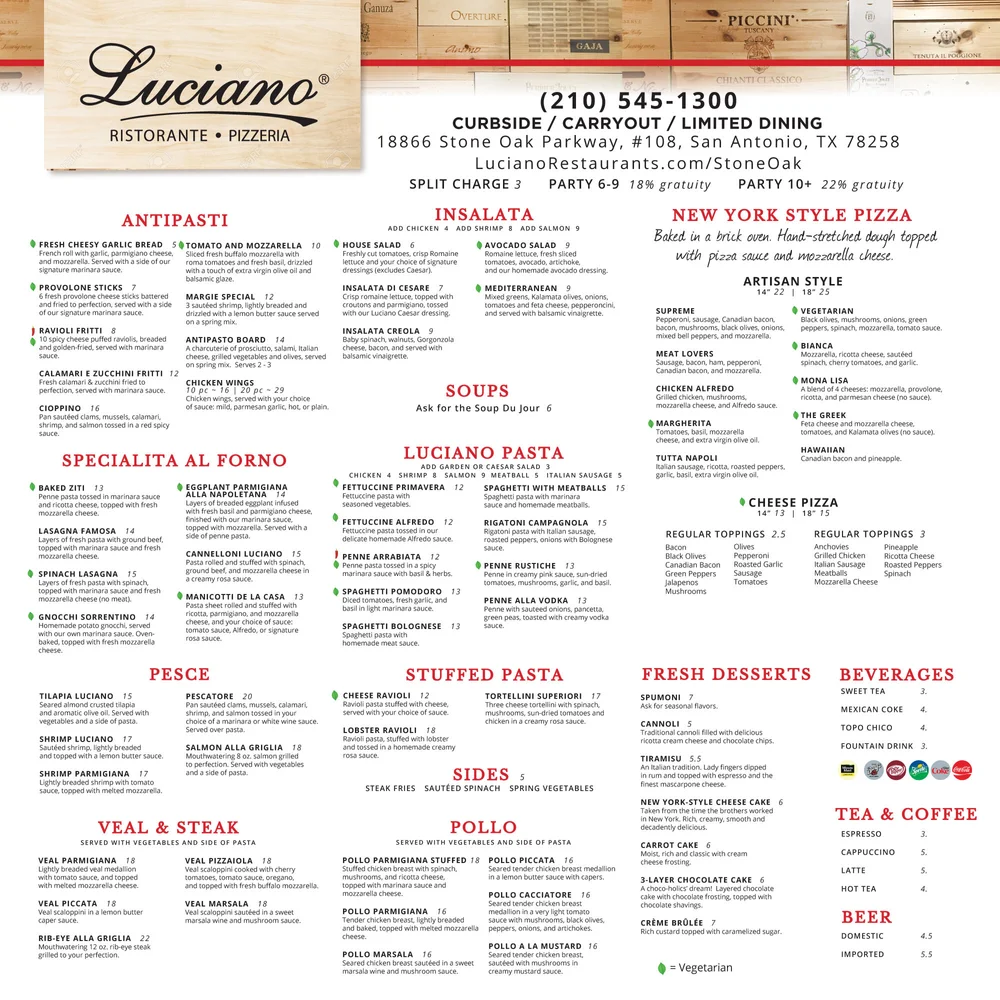 Stone Oak Luciano Restaurants