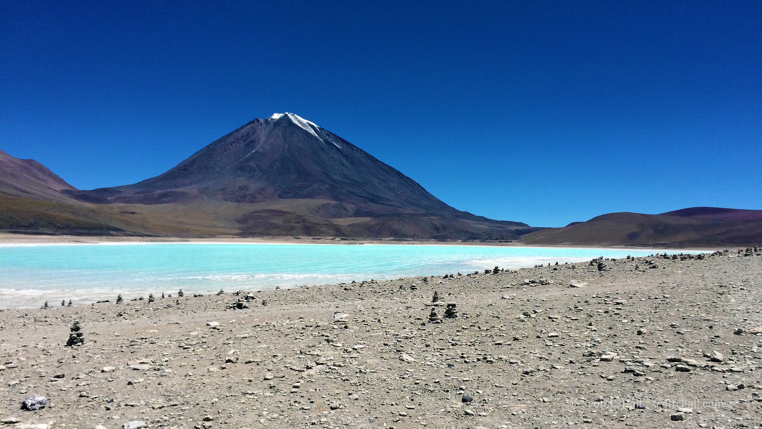 Laguna Verde and Licancabur Volcano (Bolivia–Chile border)