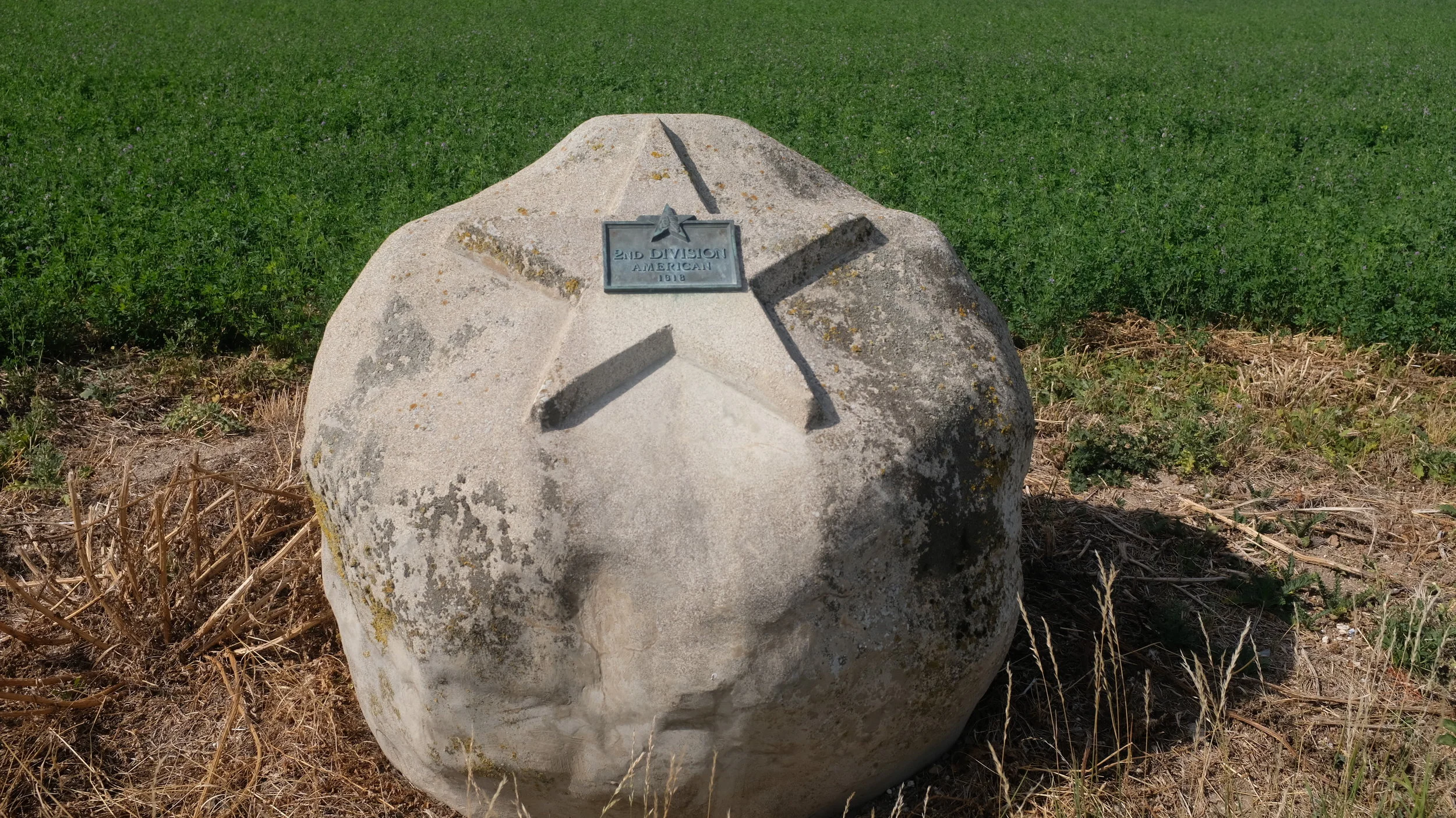  Small monument dedicated to the 2nd Division located on side of the road from Sommepy to Saint-Etienne around where Merrill was killed. 