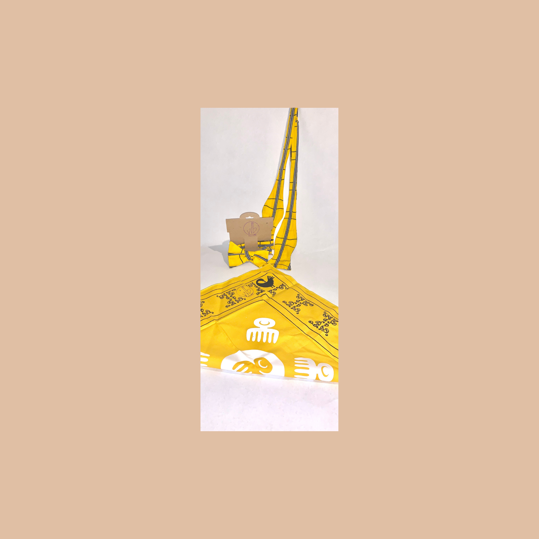 Yelloe Reel Bow Tie/ Take it Back to The Root Bandanna